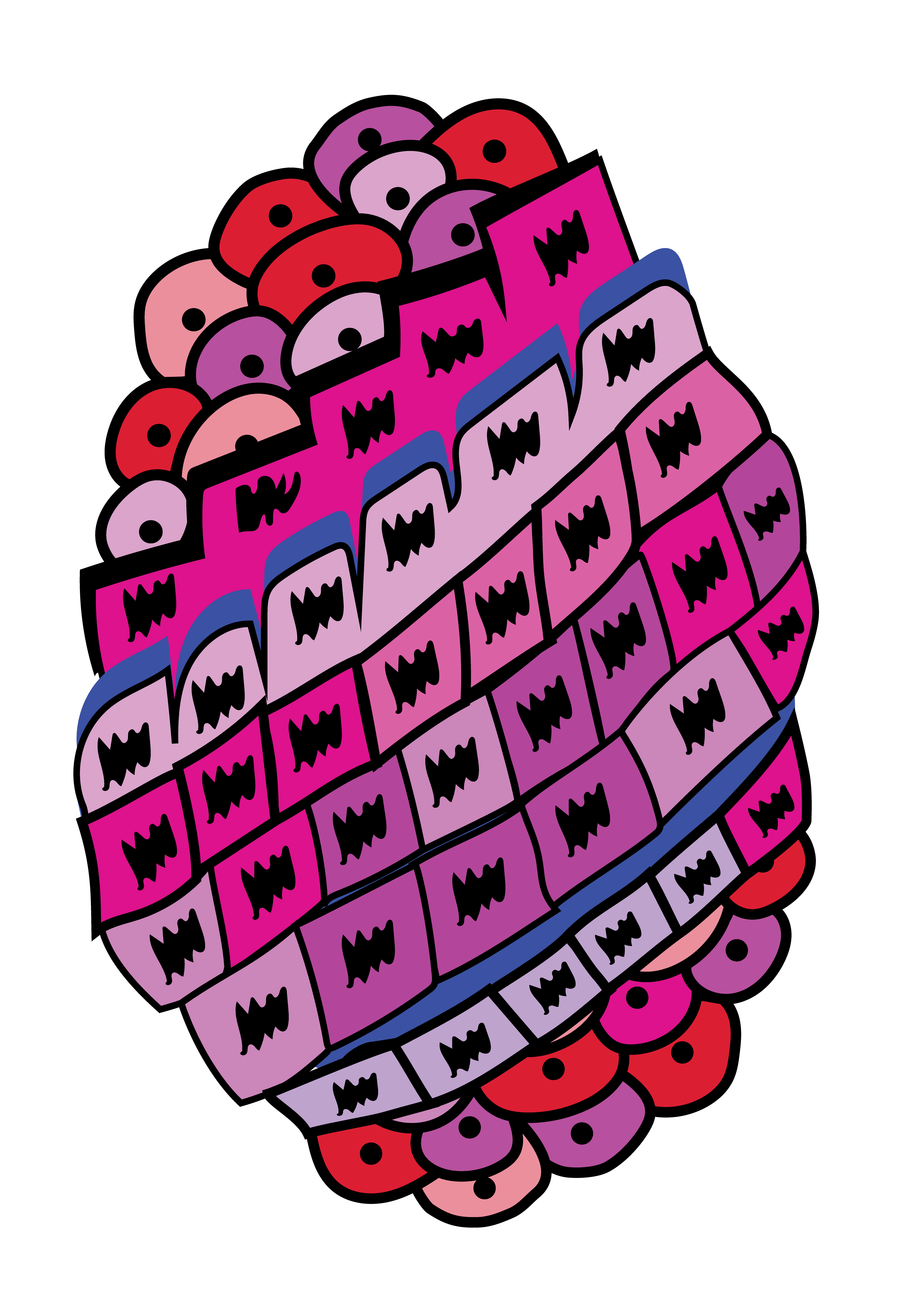 Drupelet Cluster, Vector Drawing 1, 2025