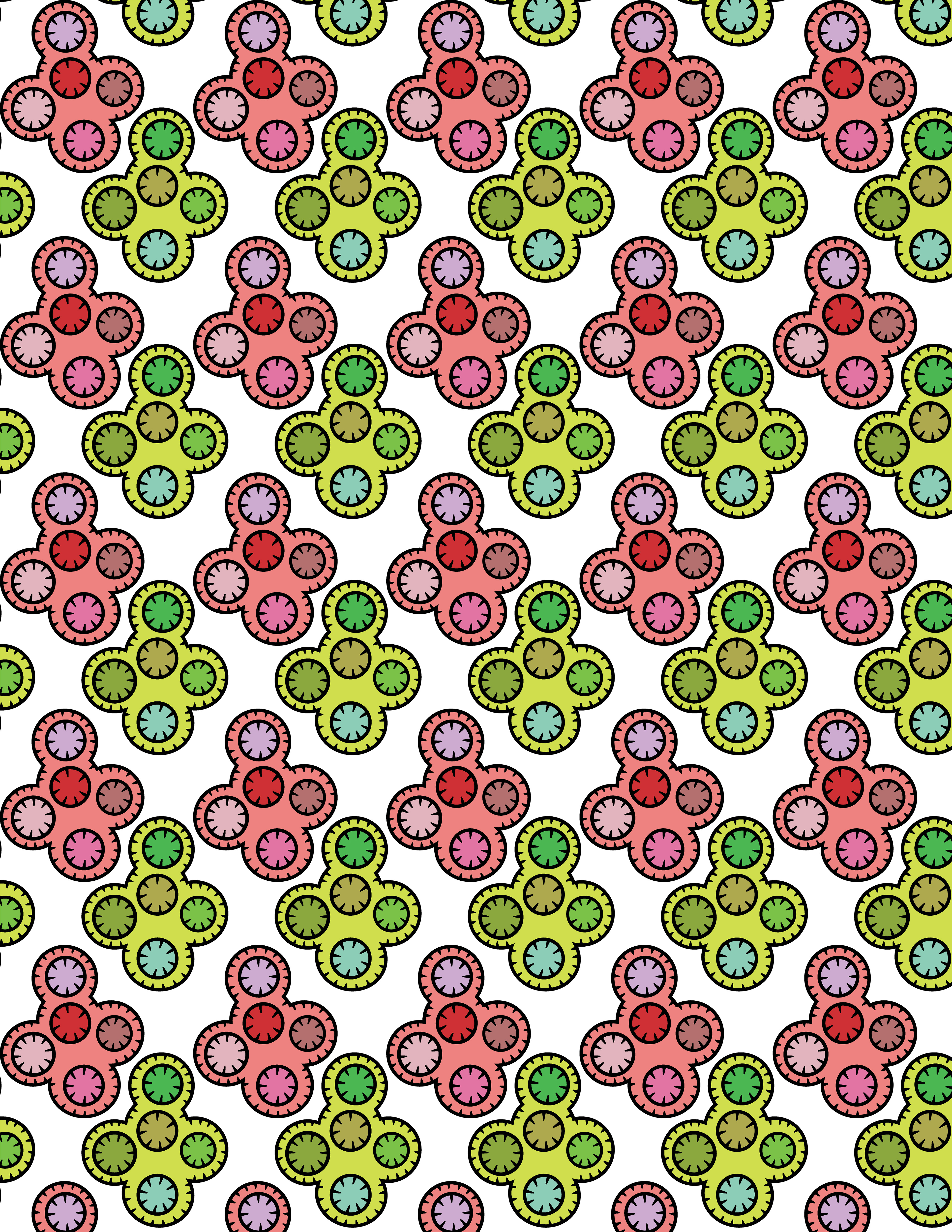 Interlocking Disks, Digital Art, Pattern 1, 2025