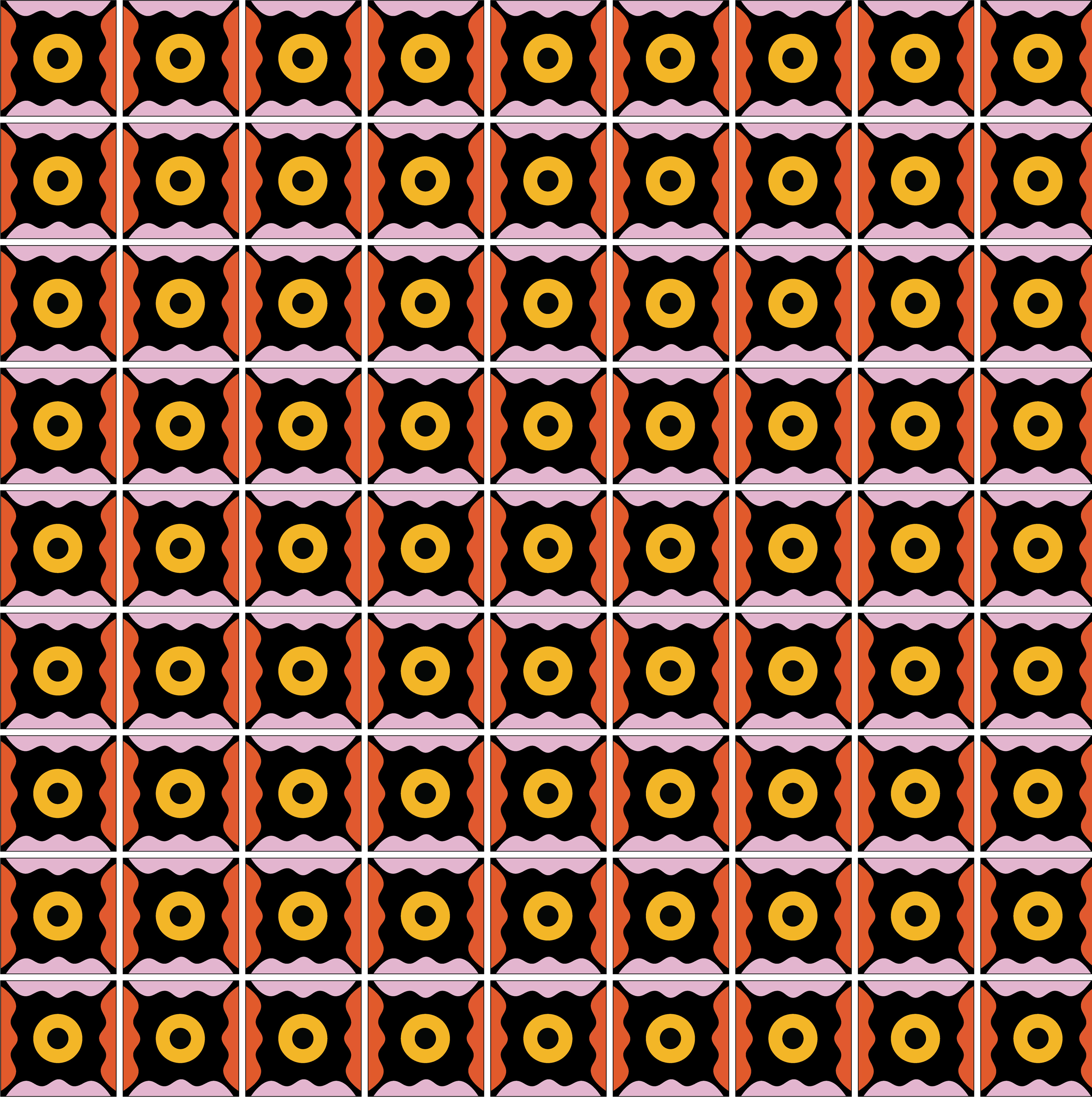 Night Flower Eyes, Digital Art, Pattern 4, 2025