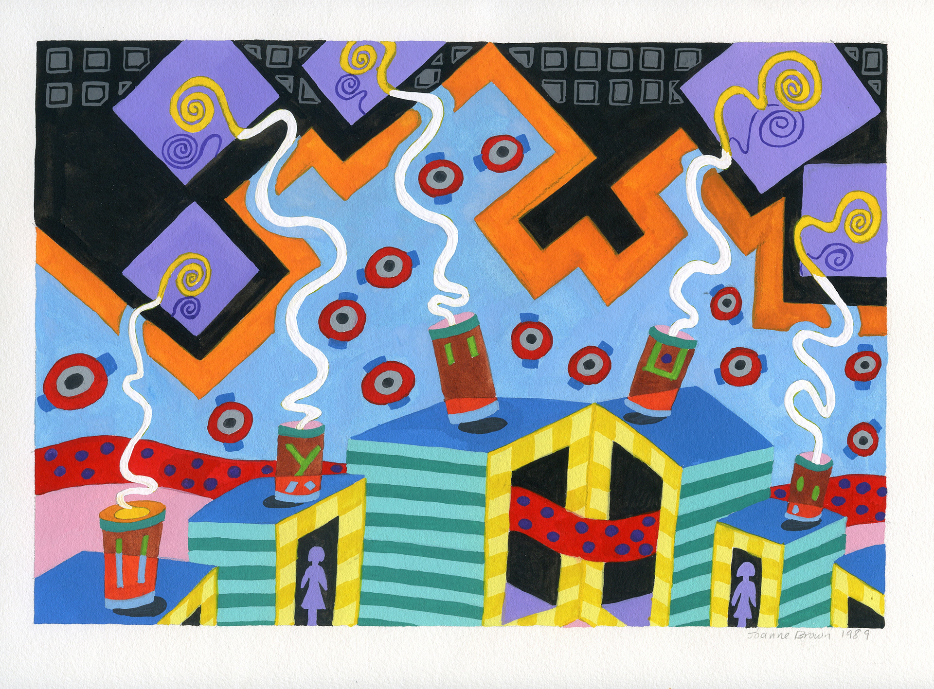 Car Cigarette Lighters, Watercolor on Paper, 10" x 7", 1989
