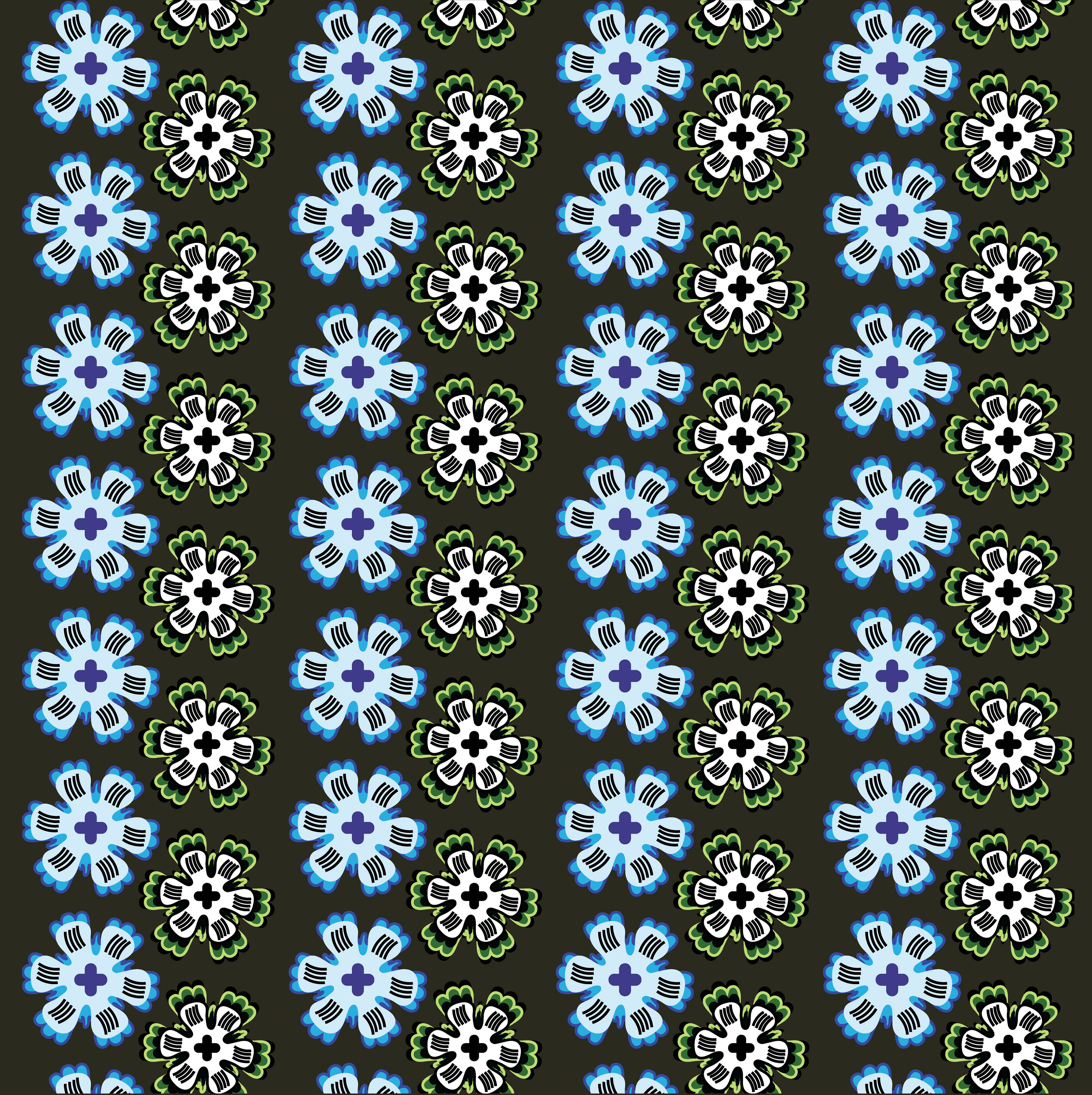 Flower Wings, Digital Art, Pattern 2, 2025