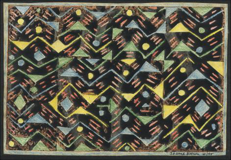 Lino Maze, Hand-Painted Linoleum Print, 1985
