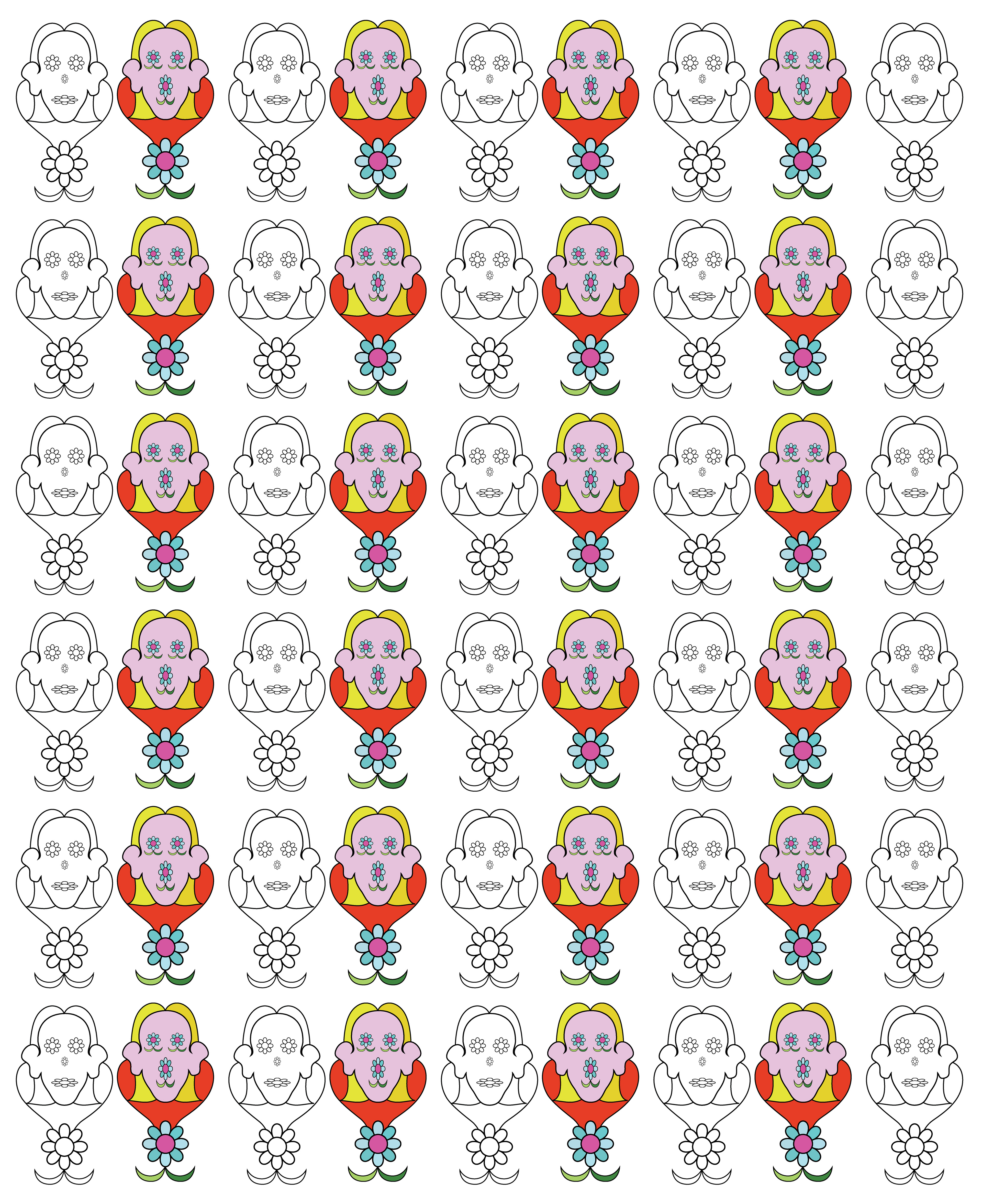 Flower Pendant, Digital Art, Pattern 1, 2025