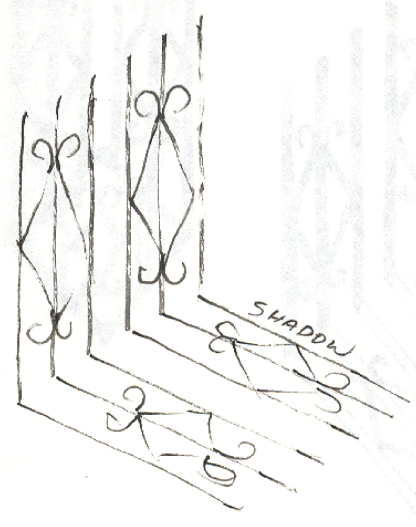 Drawing for Quilted Iron Railings, Pen and Ink, 1998