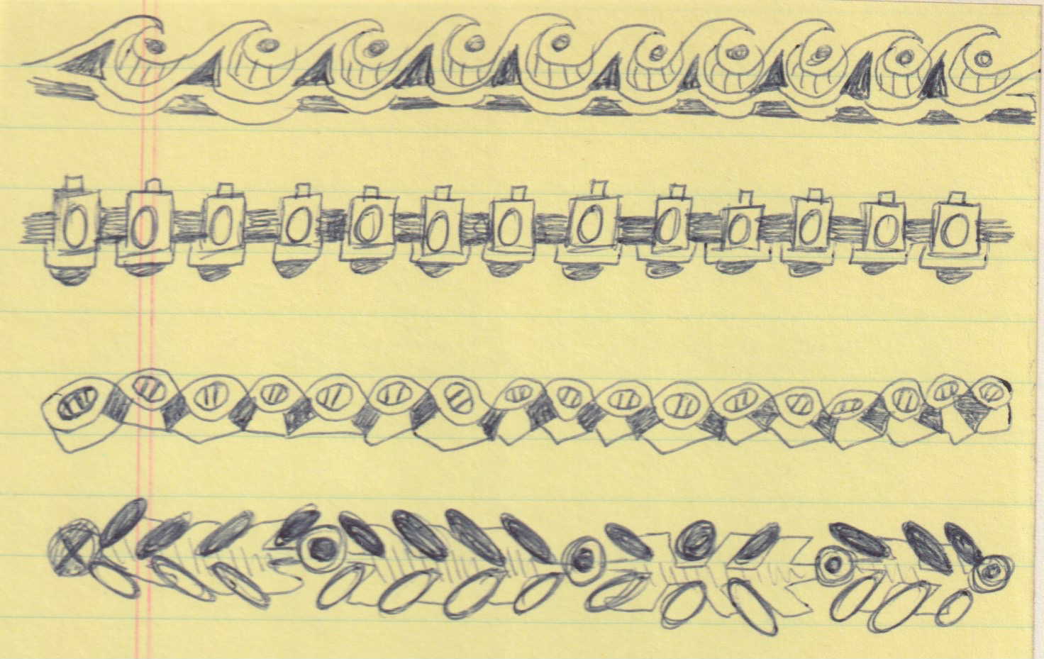 Nautical Borders, Pen and Ink on Paper, 1986