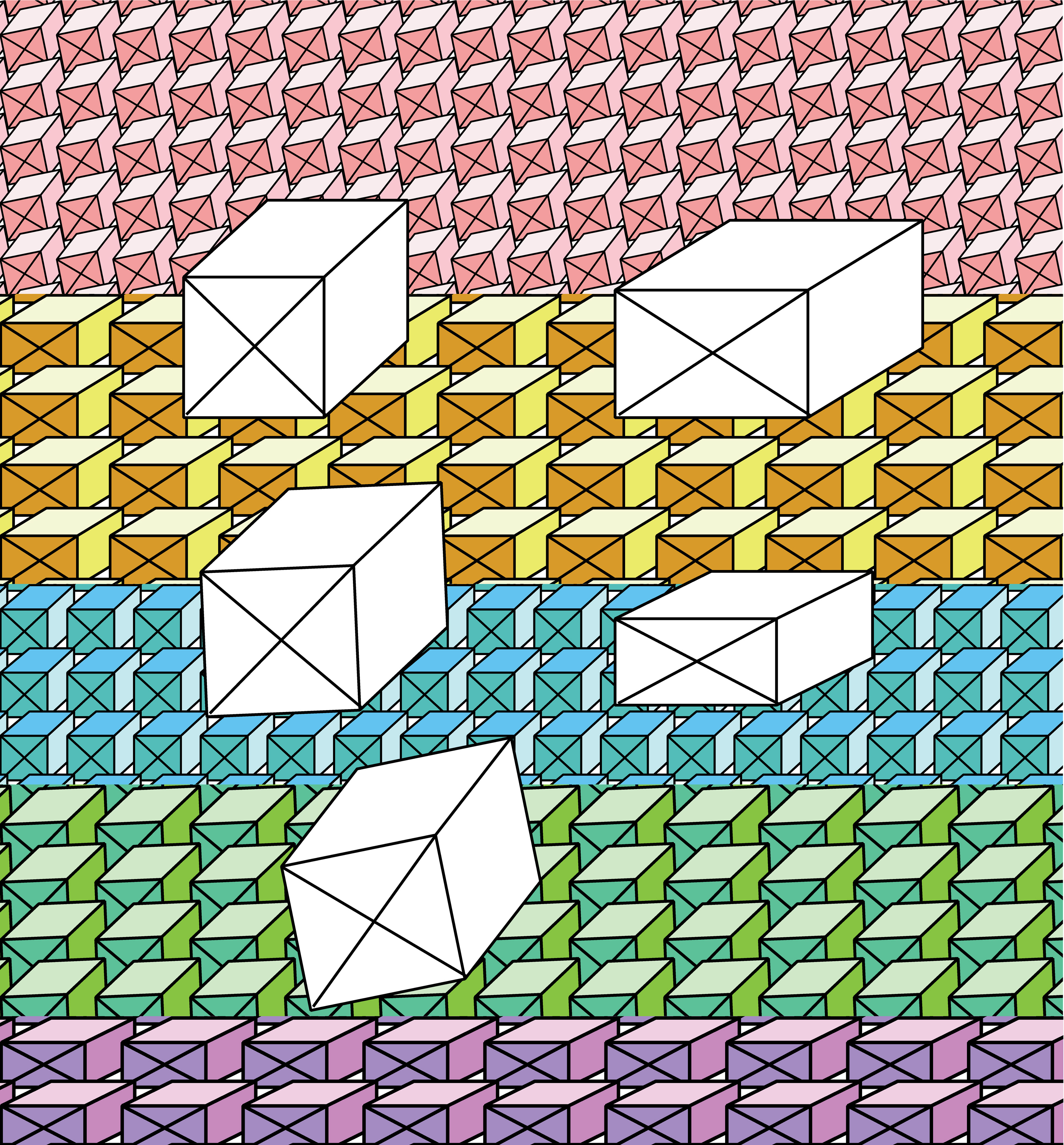 Box Ghosts, Digital Art, Pattern 2, 2025