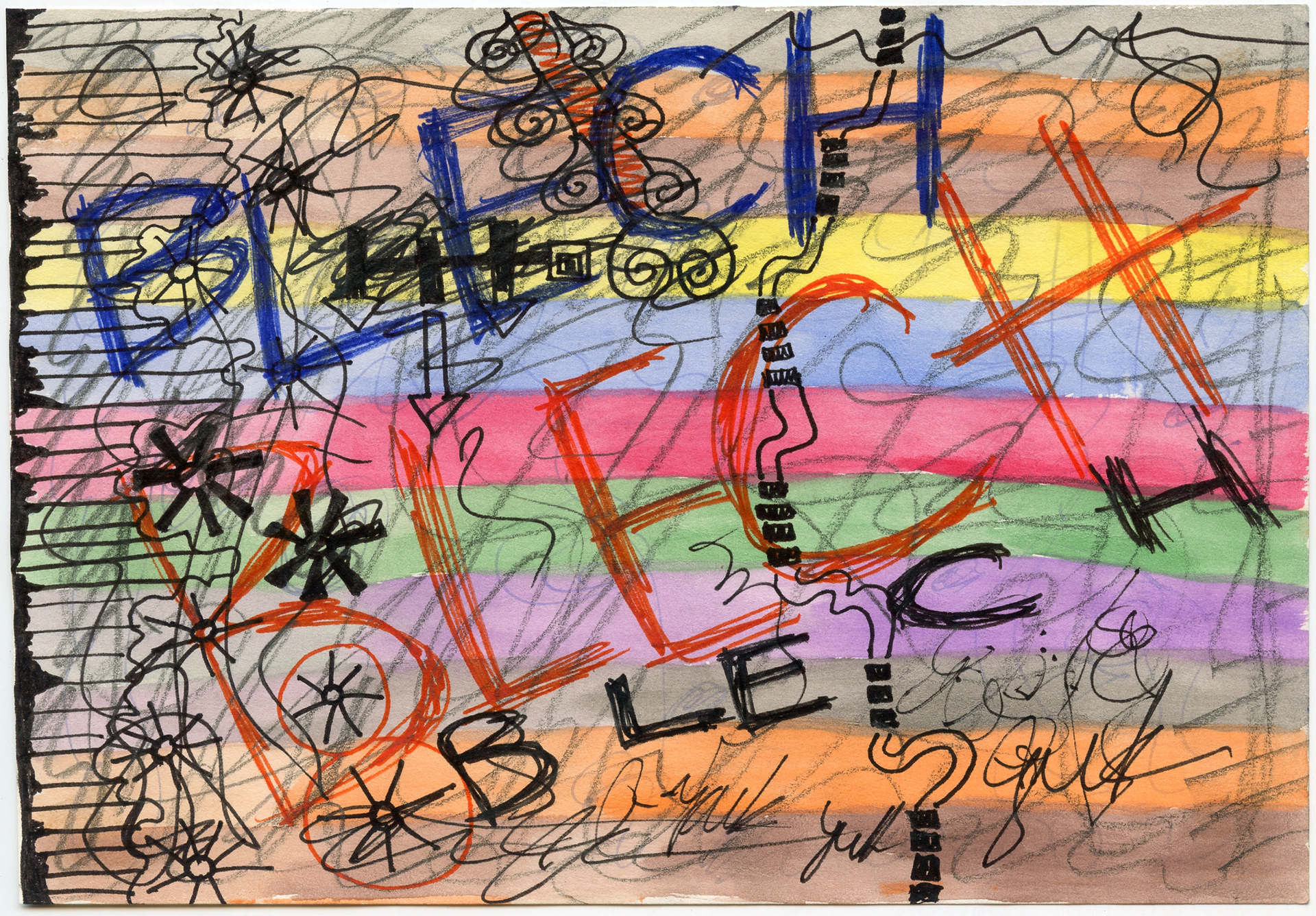 Blech, Watercolor and Magic Marker on Paper, 8.5" x 5.5", 1978