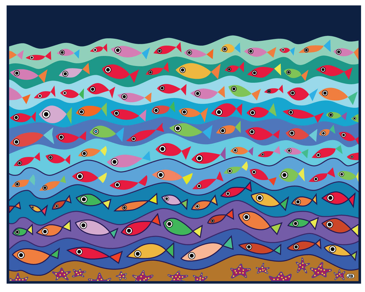 Swimming Fish, Digital Art, 2018