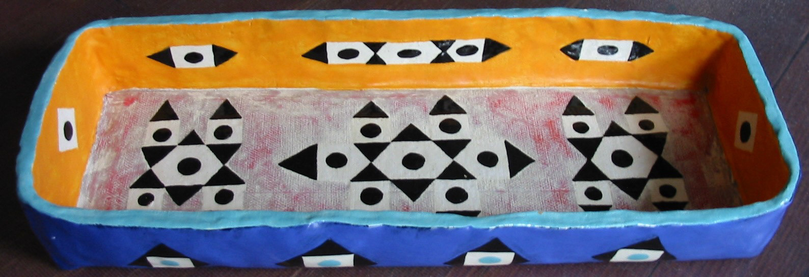 Ceramic Tray, Hand-Built, 14” x 5.25” x 2”, May 2002