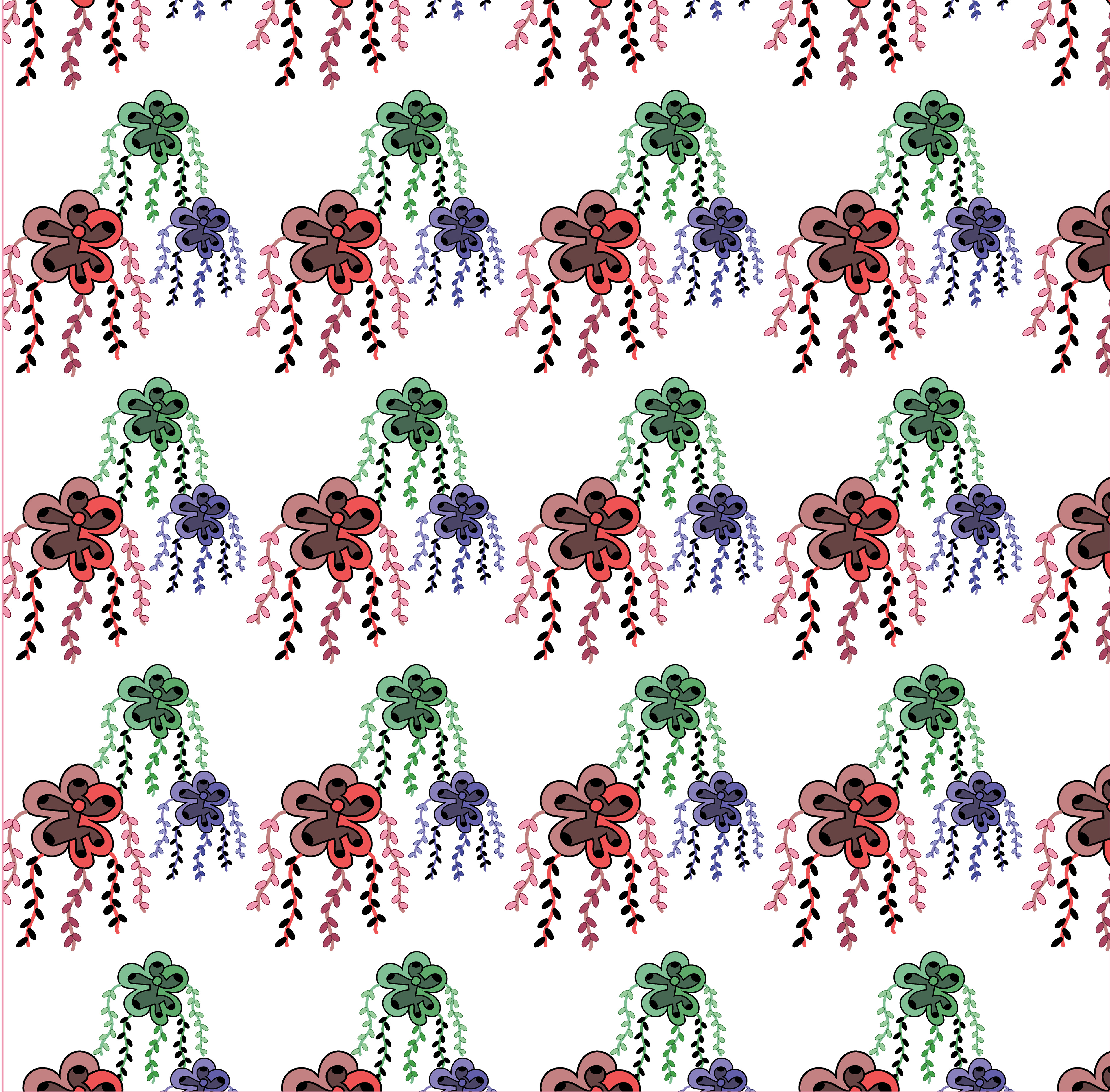 Flowering Vine, Digital Art, pattern 2, 2025