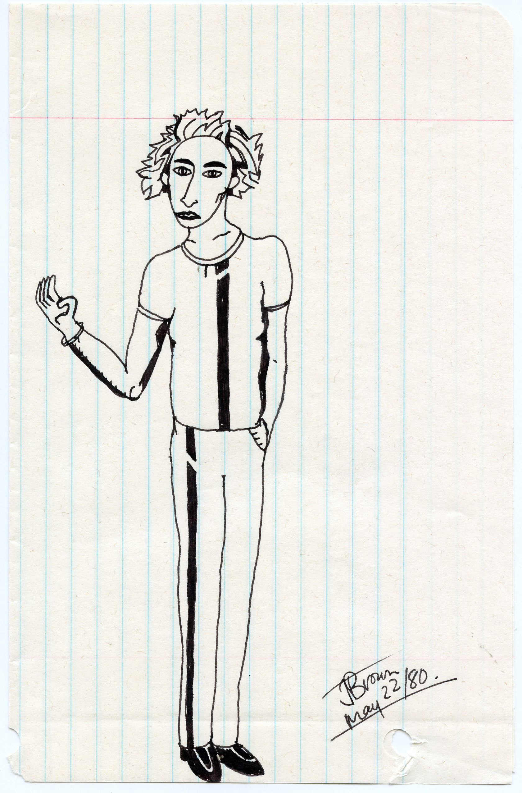 One Stripe - Pen and Ink Drawing, 1980