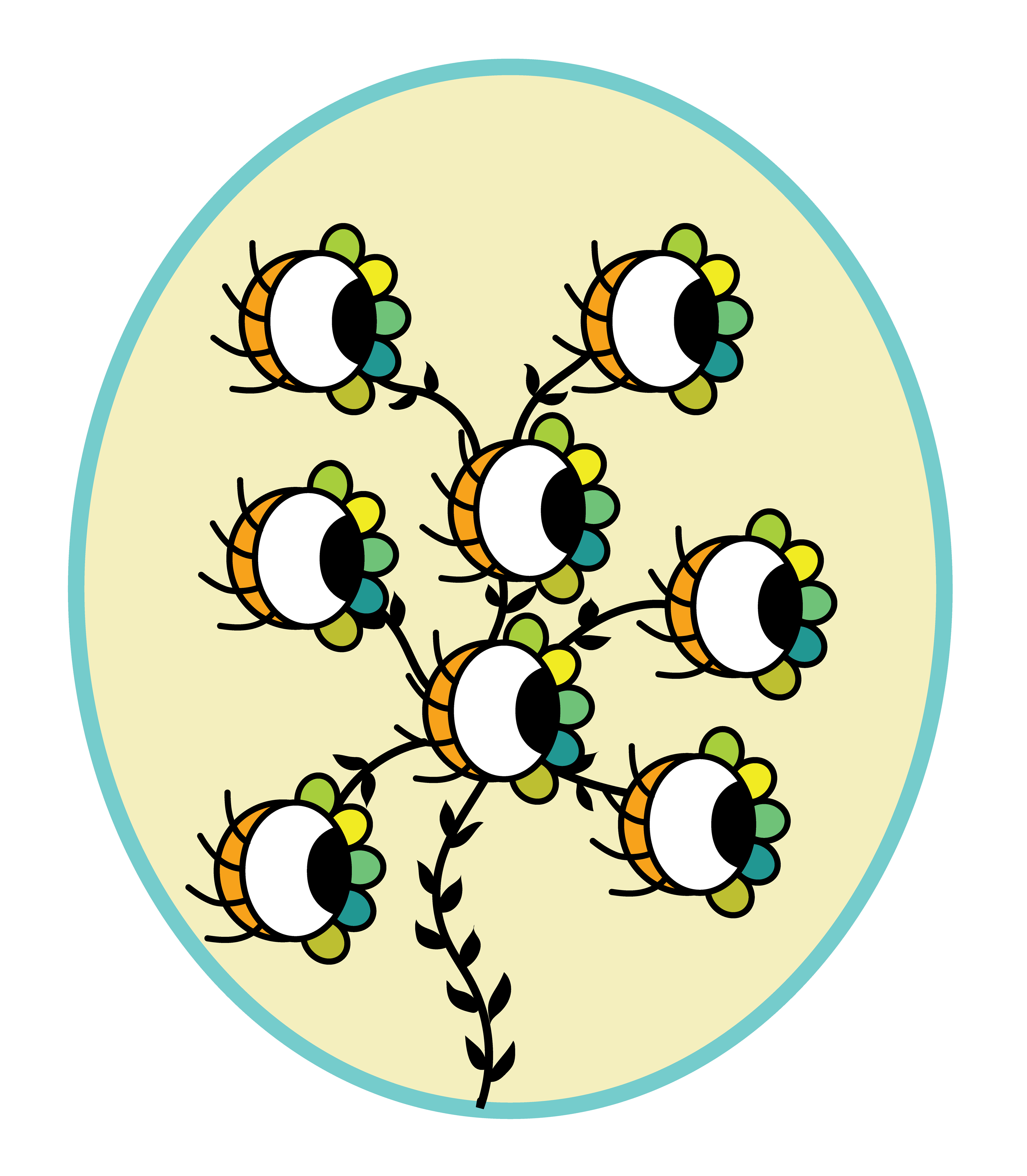 Spy Eye Flower, Vector Drawing, 2025