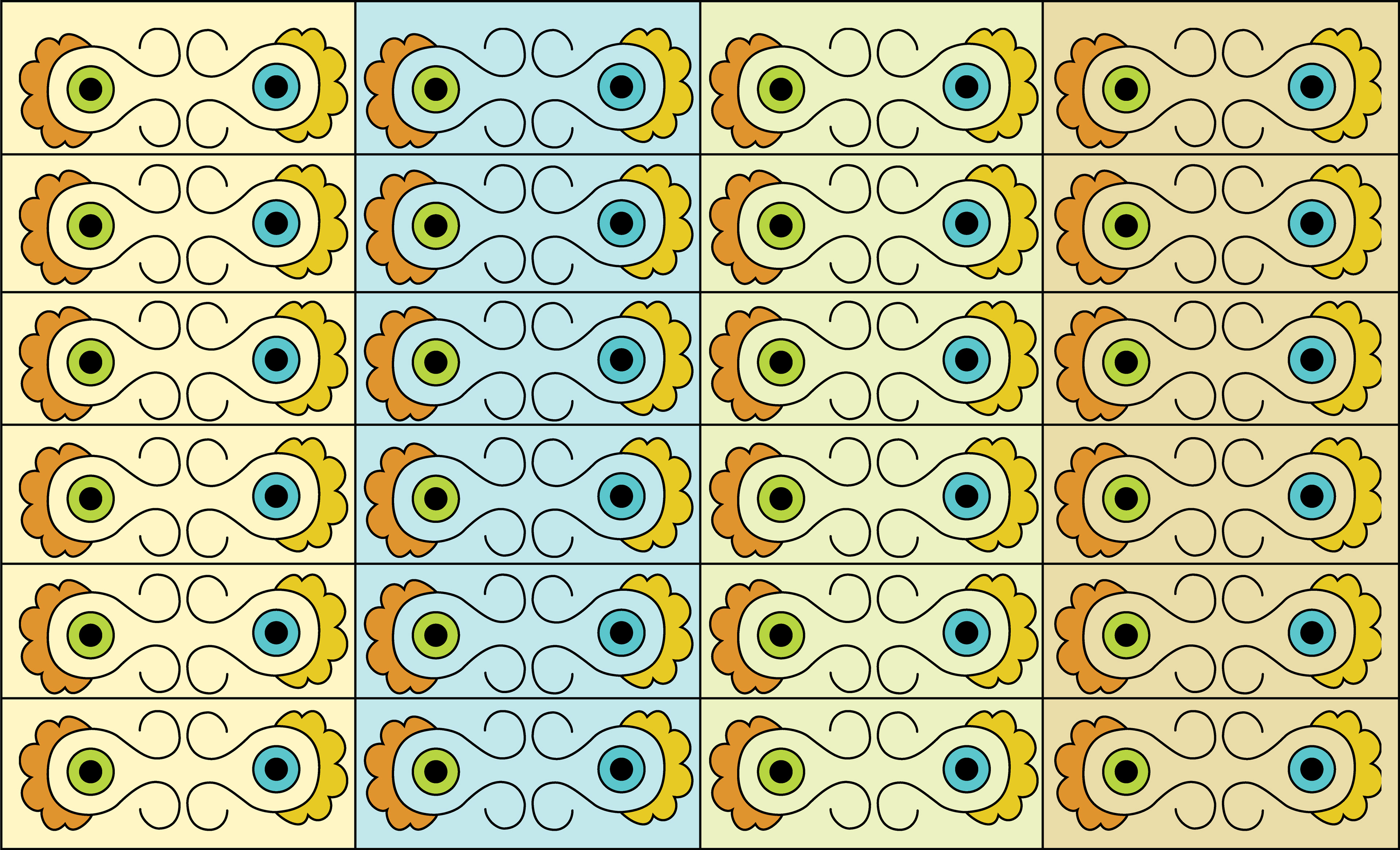 Monocle Wig, Digital Art, Pattern 3, 2025