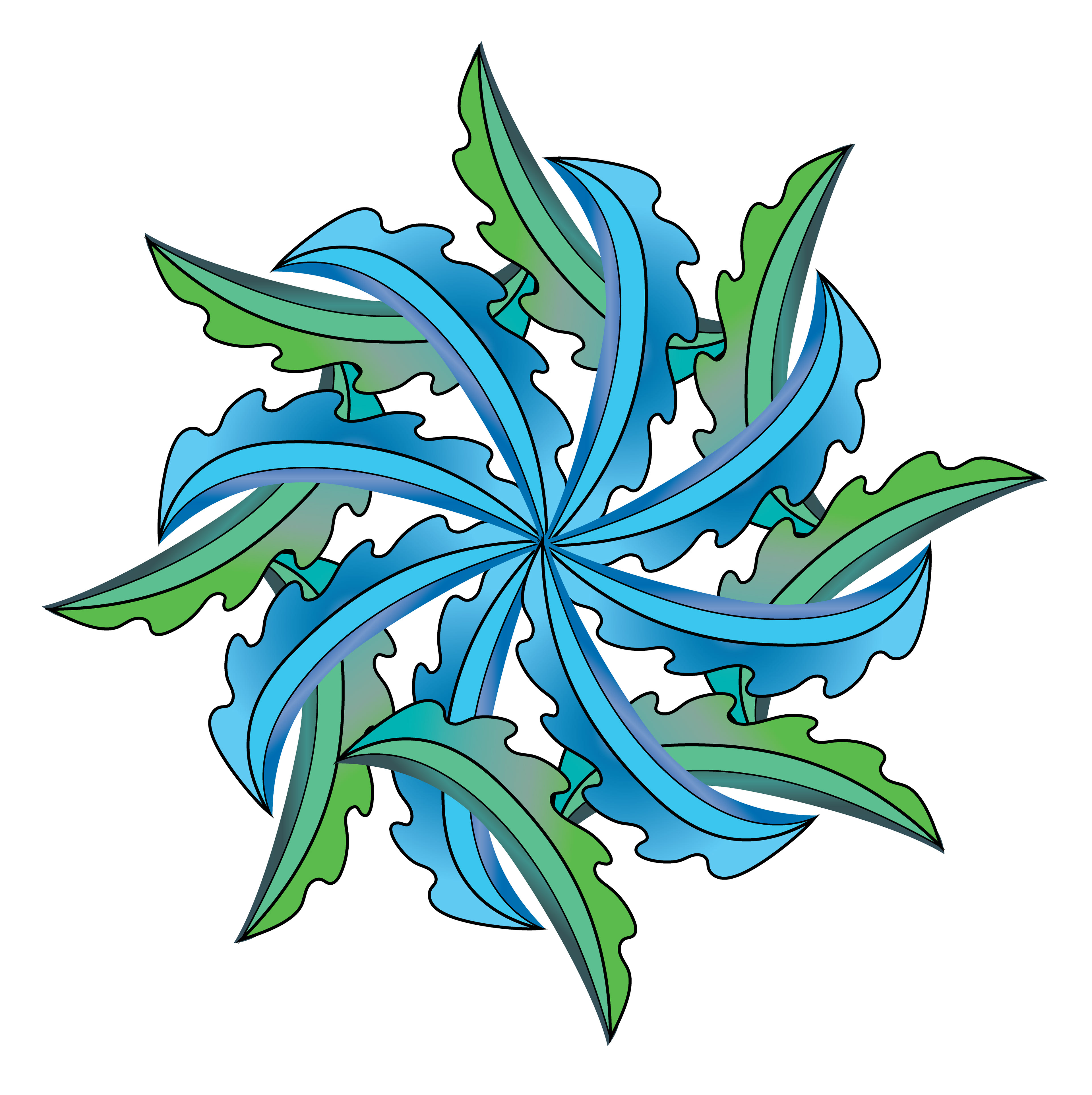 Whirl Waves, Digital Art, Radial 1, 2022