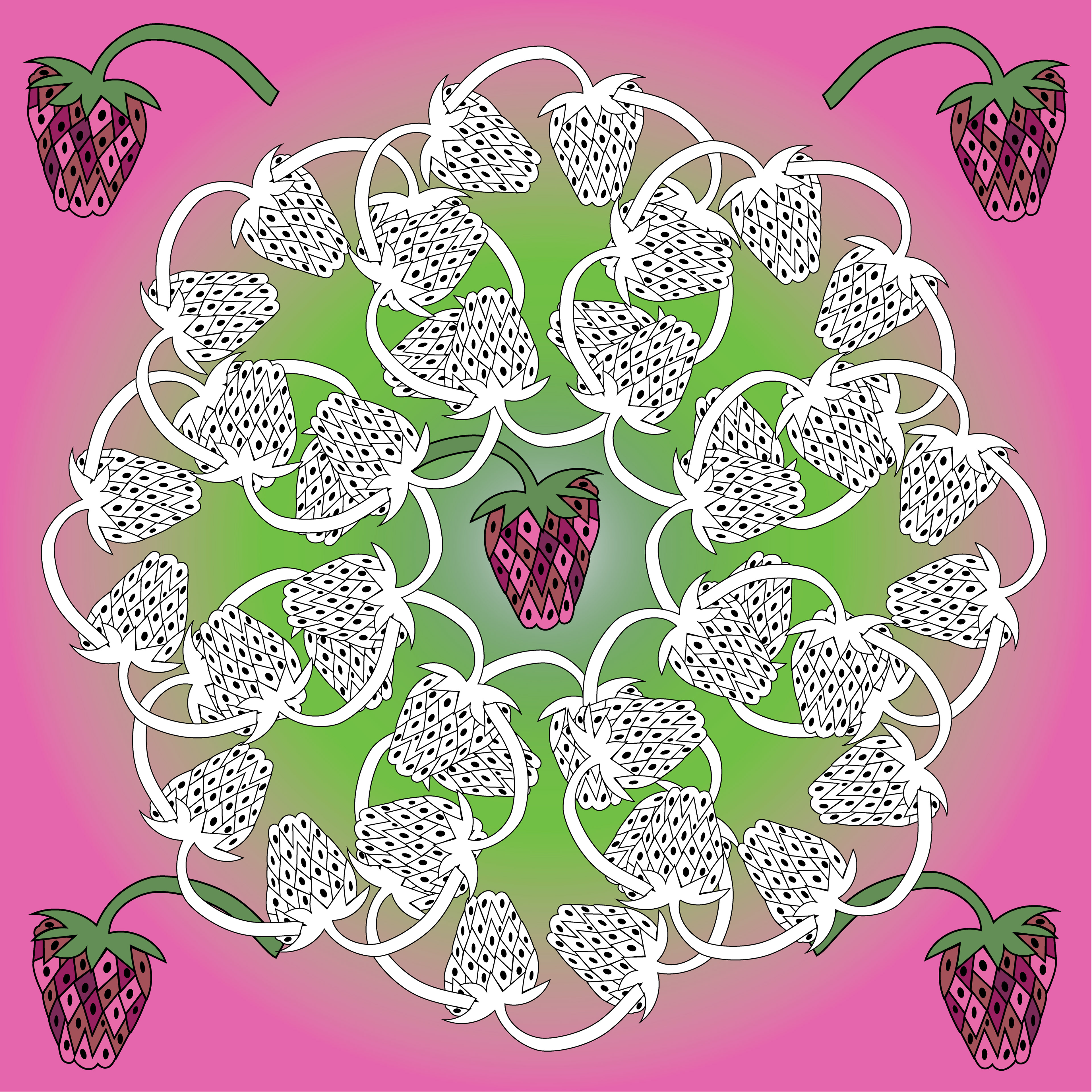 Strawberry, Digital Art, Radial, 2021