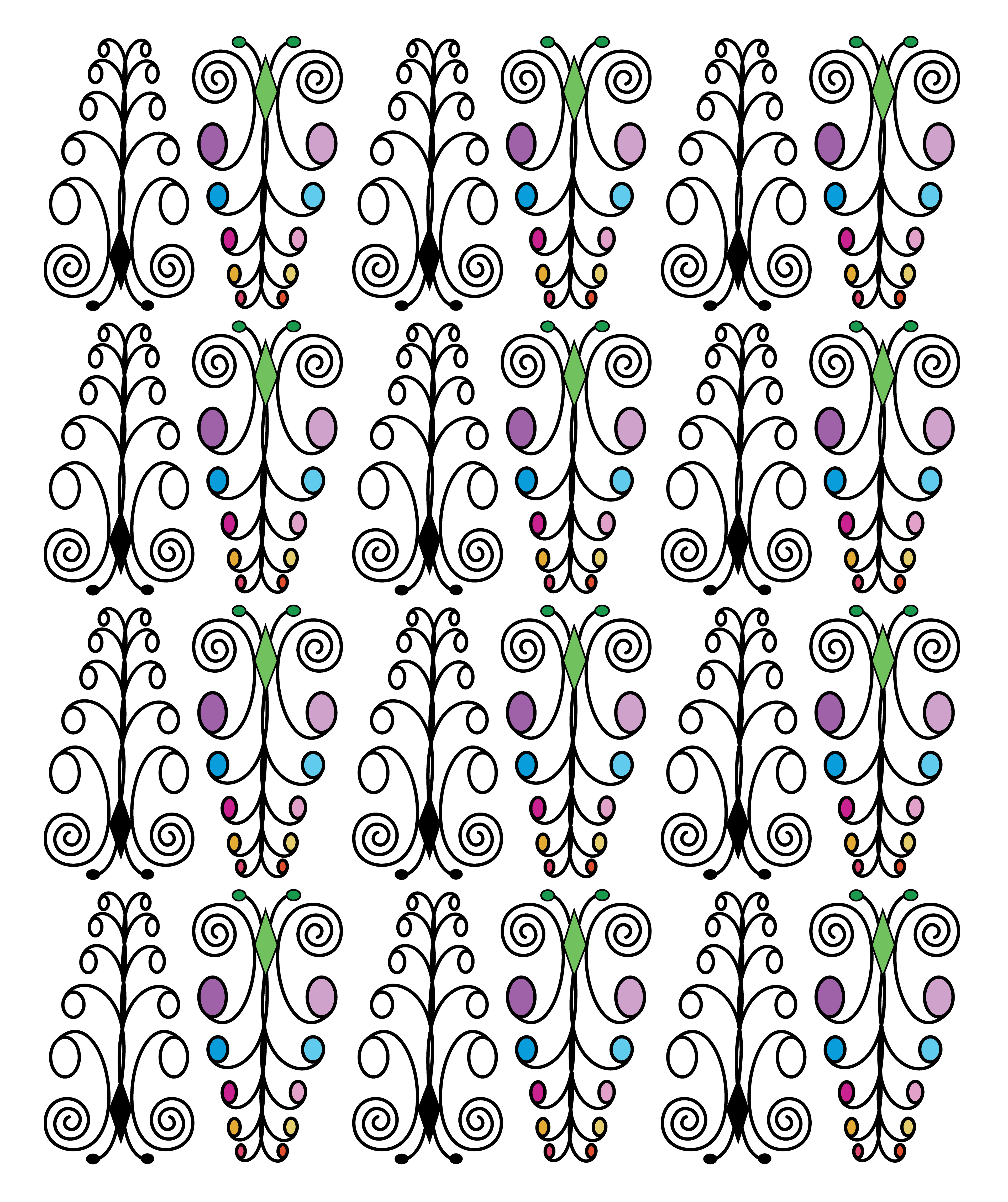 Jewel Tree, Digital Art, Pattern 1, 2022