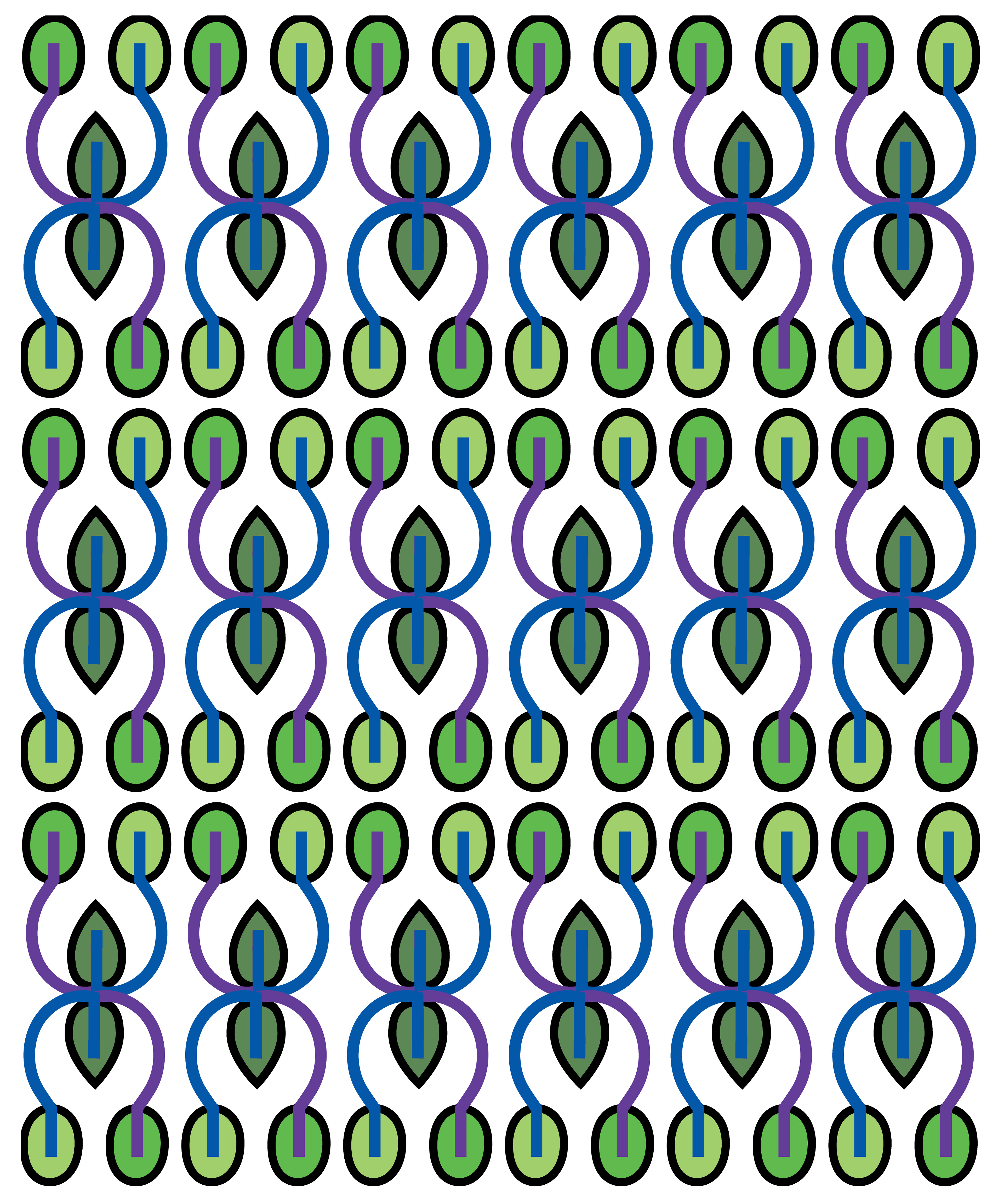 Leafy Bird Face, Digital Art, Pattern 2, 2023