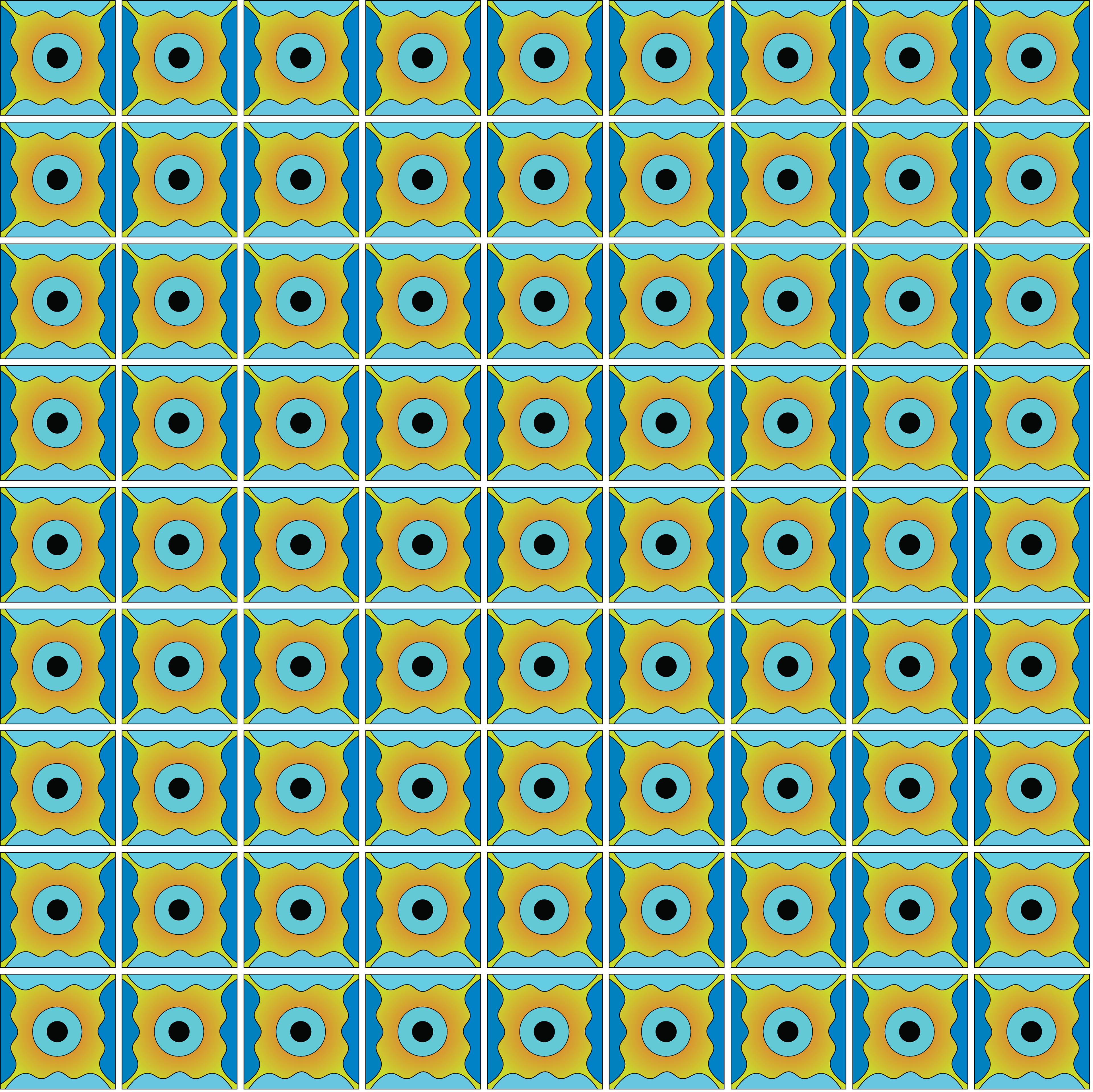 Night Flower Eyes, Digital Art, pattern, 2025