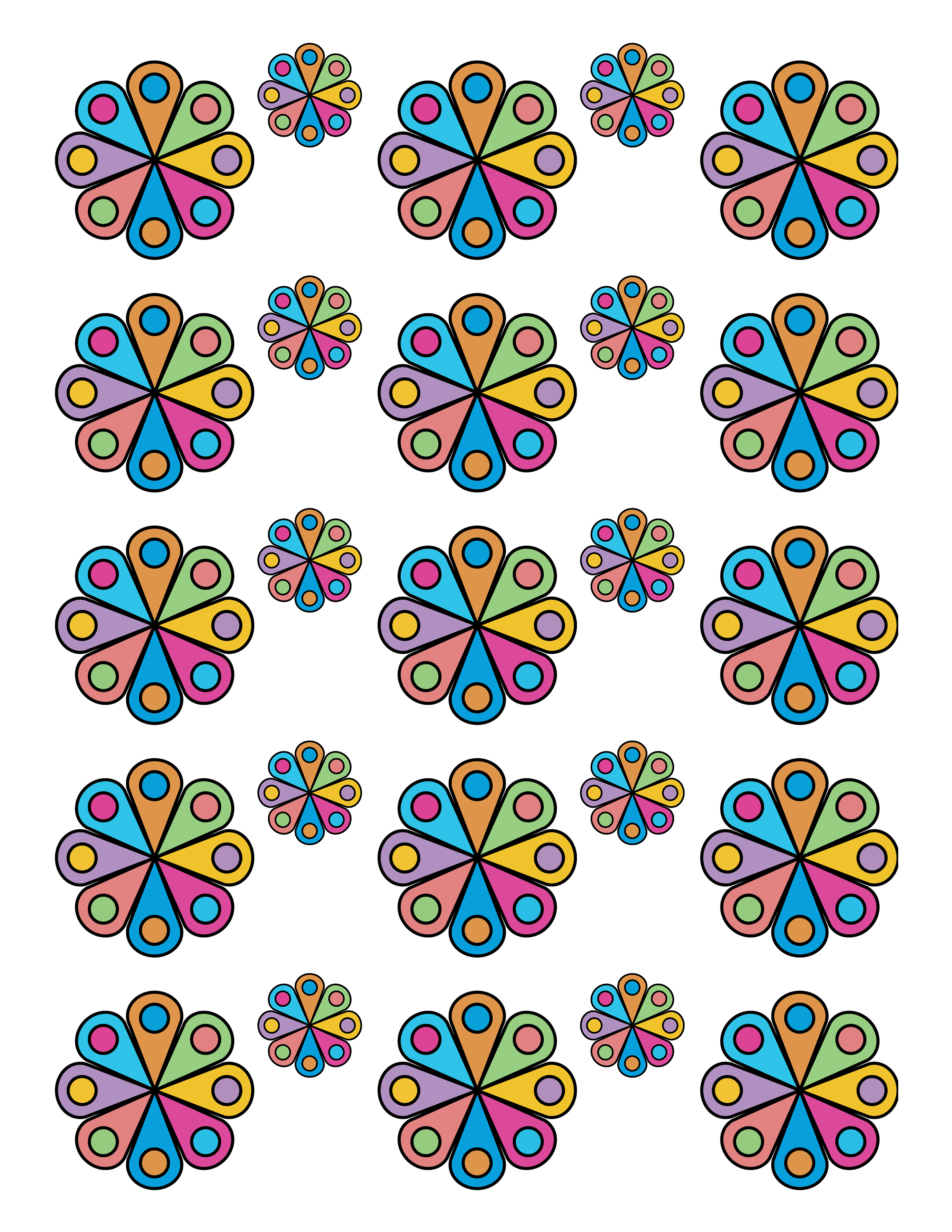 Flower Power Pattern 3, Digital Art, 2021