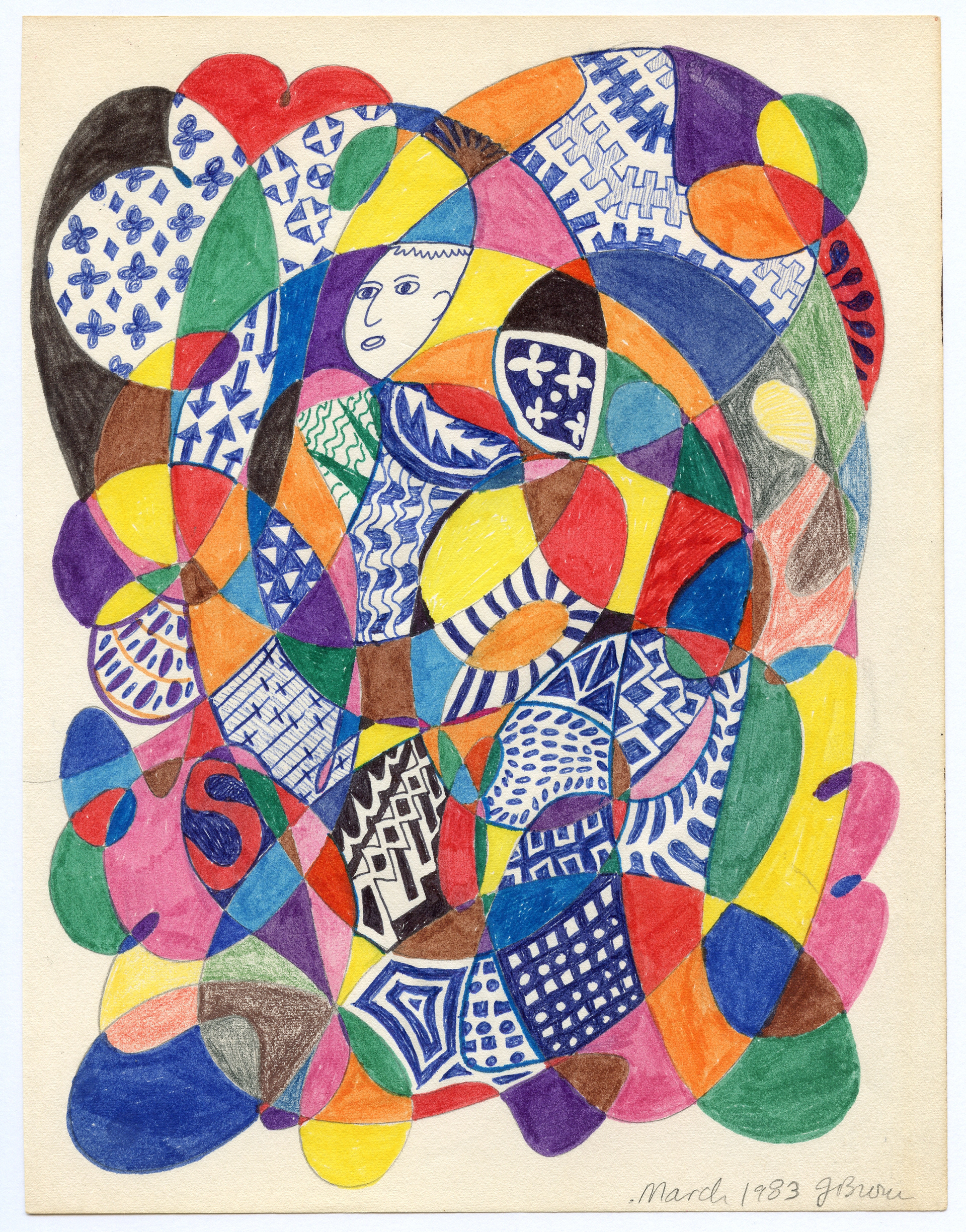 Quilted Sleeping Bag, Magic Marker on Paper, 1983