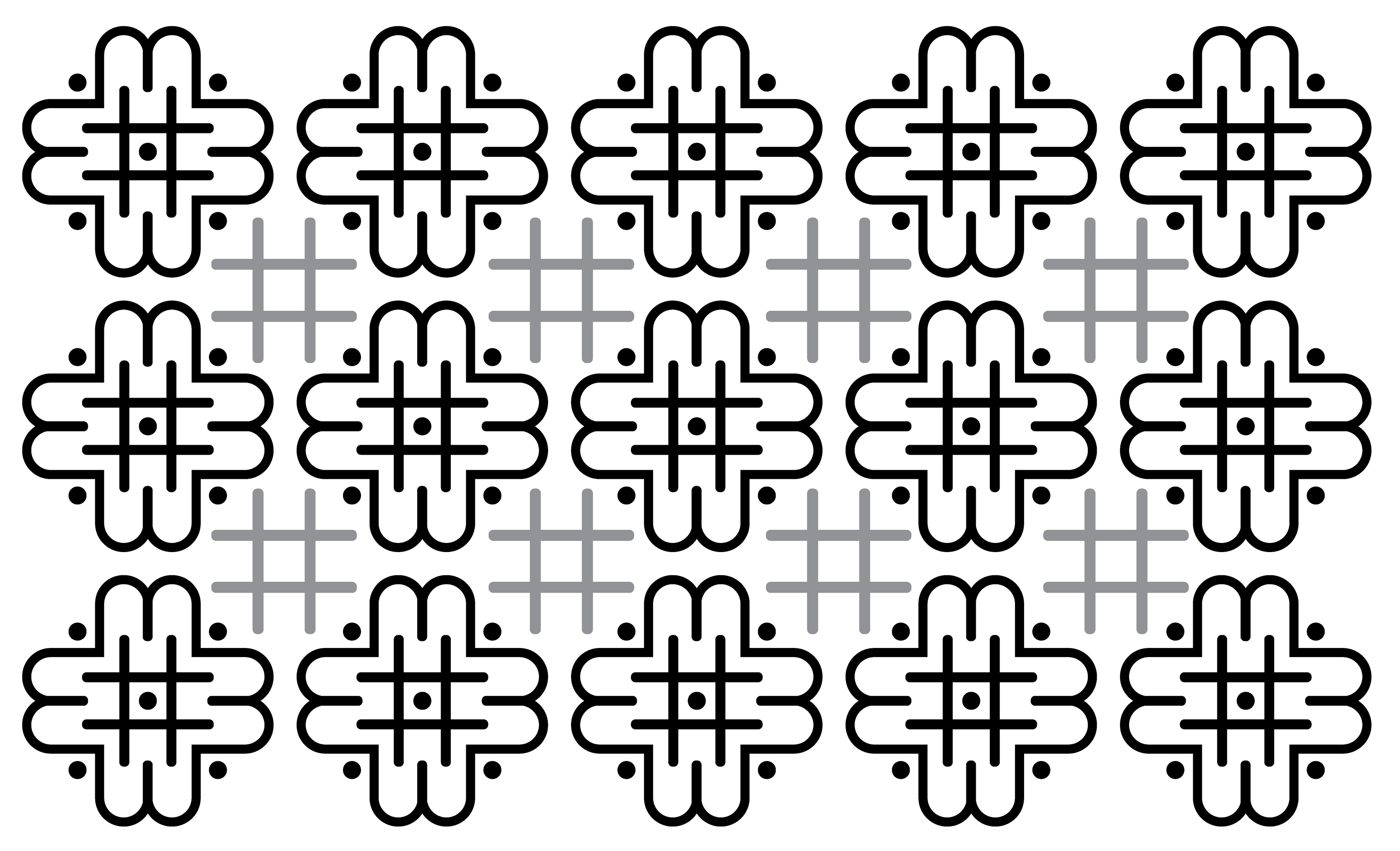 Tic Tac Toe Flower, Digital Art, Pattern 1, 2025