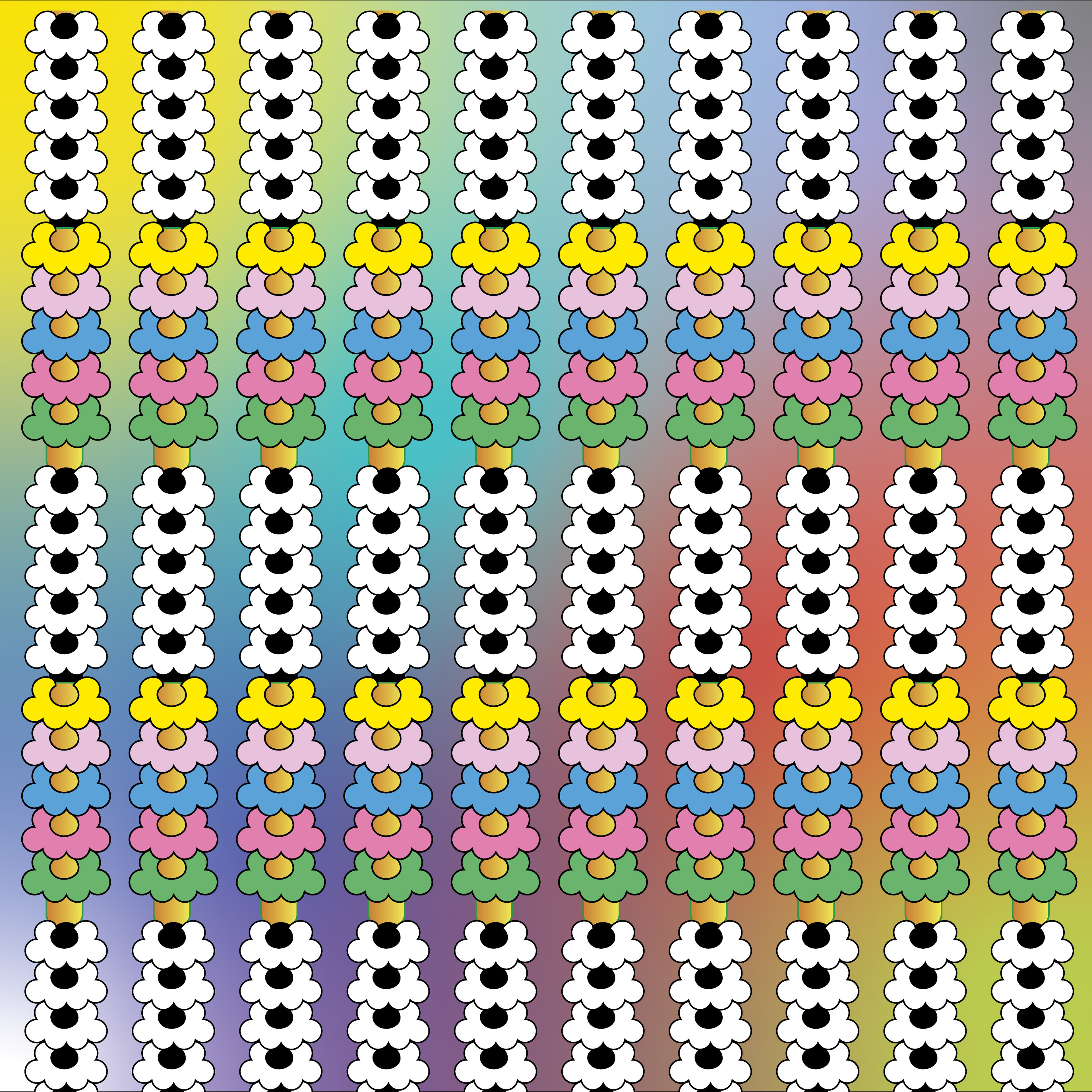 Ice Cream Cone Flowers, Digital Art, 2025