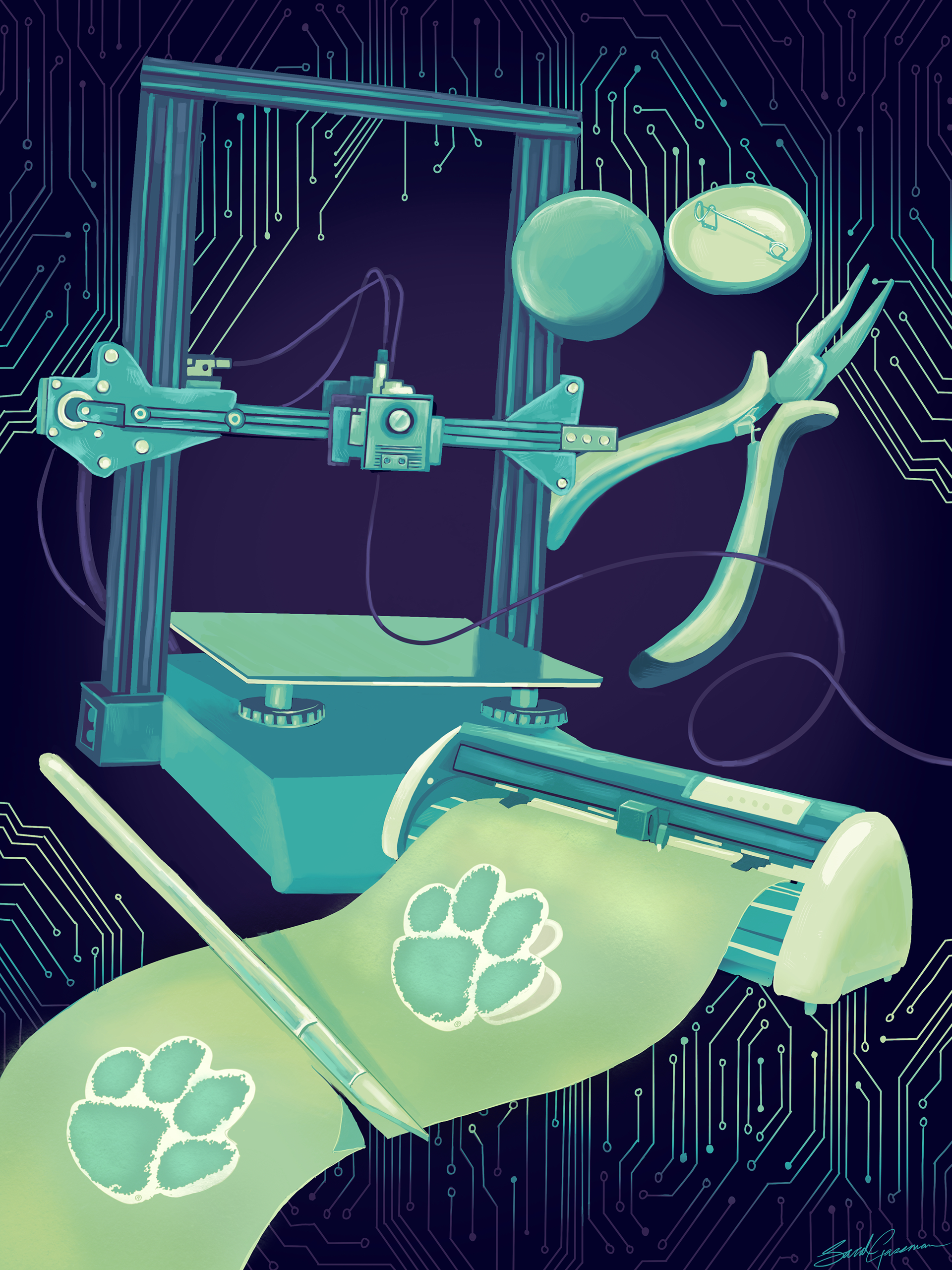 Makerspace Poster Illustration 2022, digital