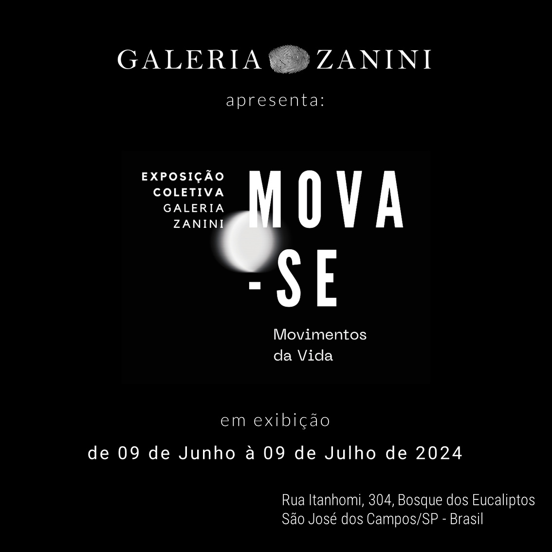 Cartaz da Exposição Mova-se, na Galeria Zanini | 2024