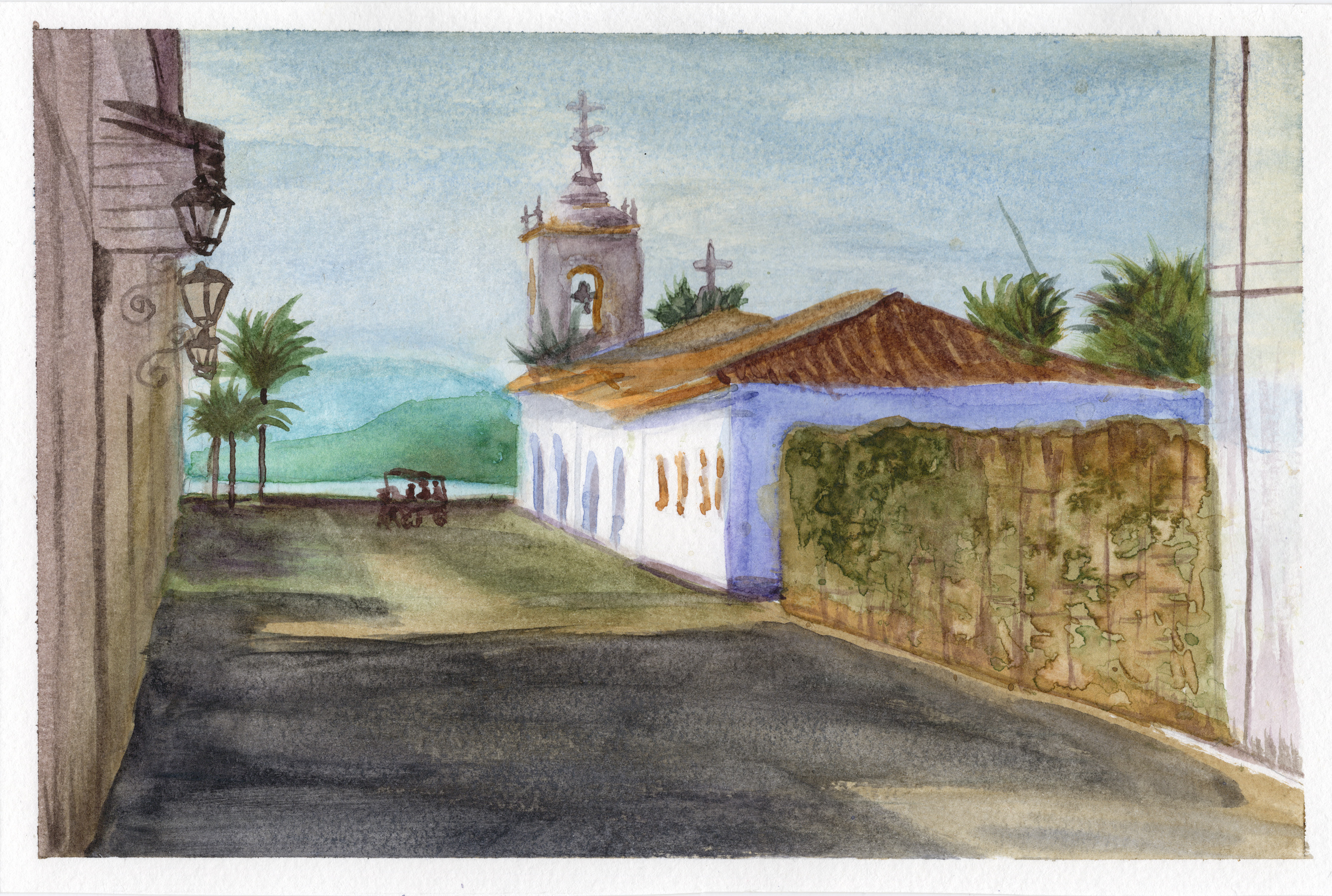 Watercolour study of street