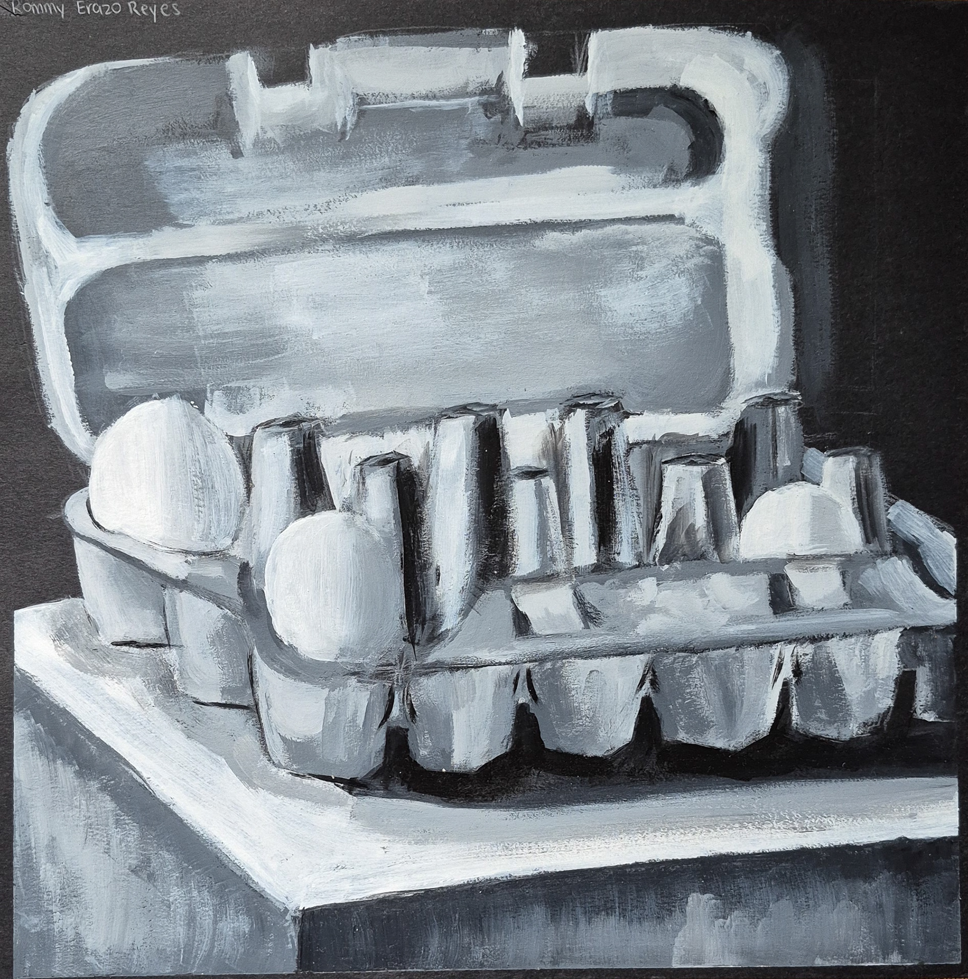 Acrylic study of egg carton