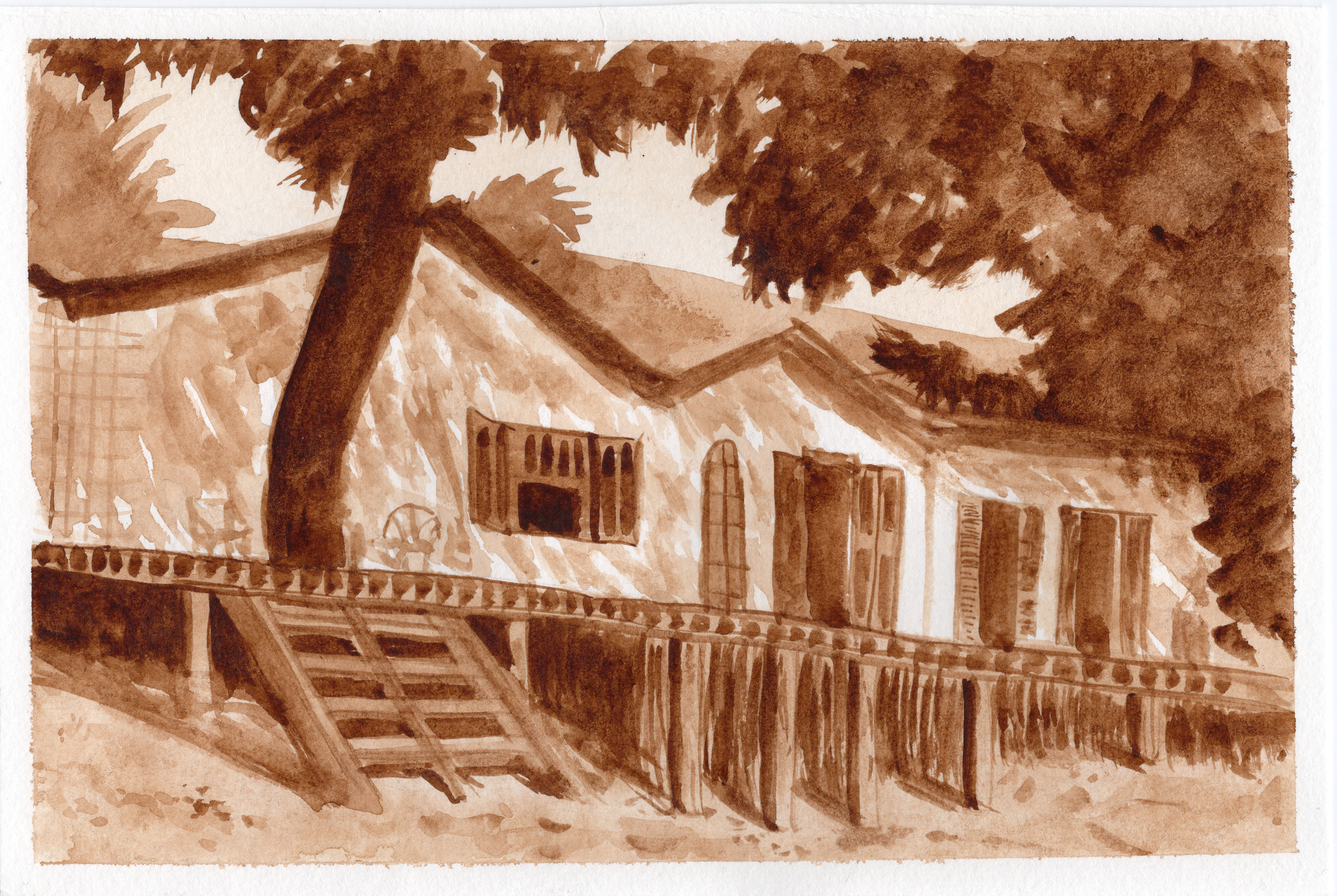 Watercolour study of house