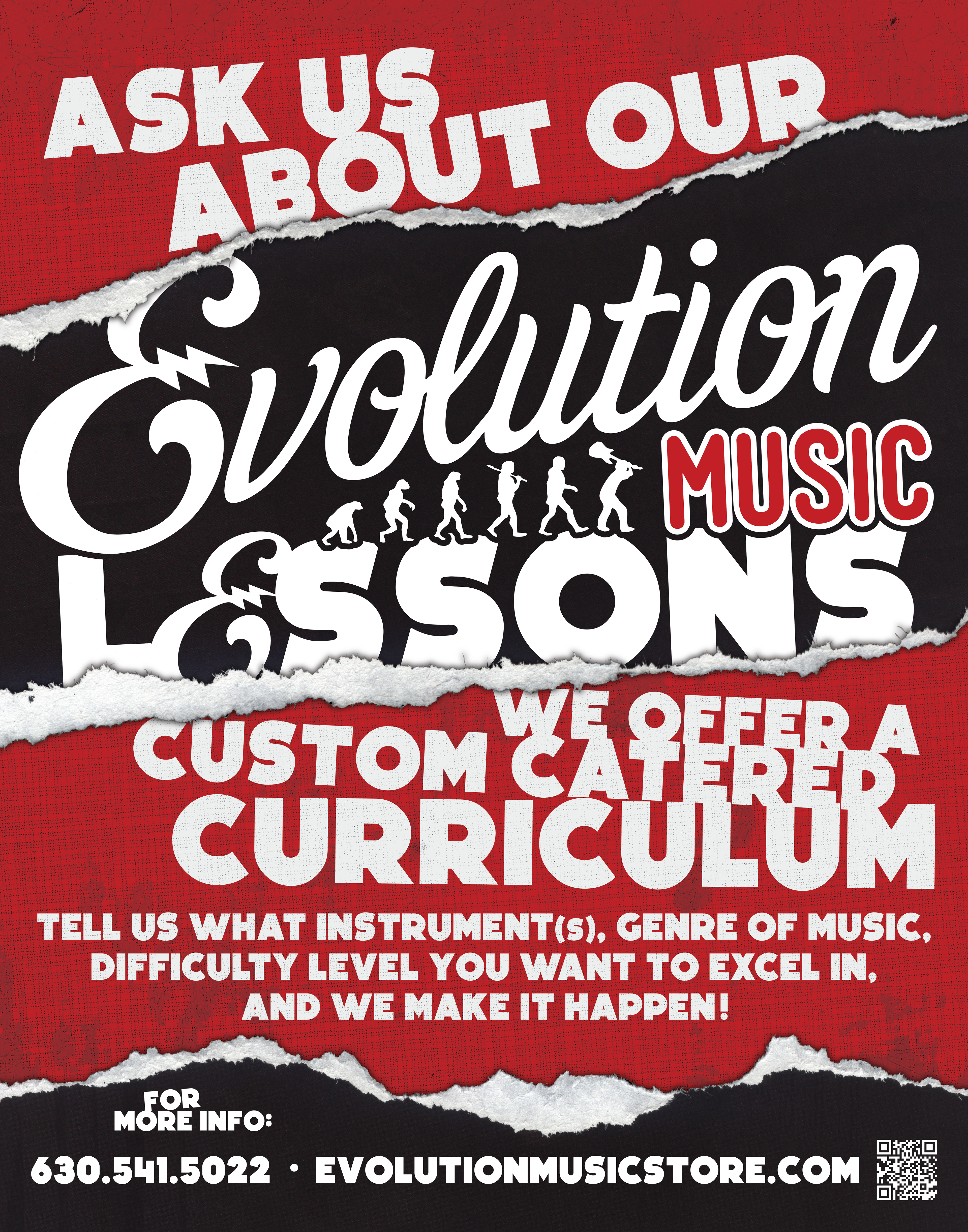 Evolution Music Lesson Sign