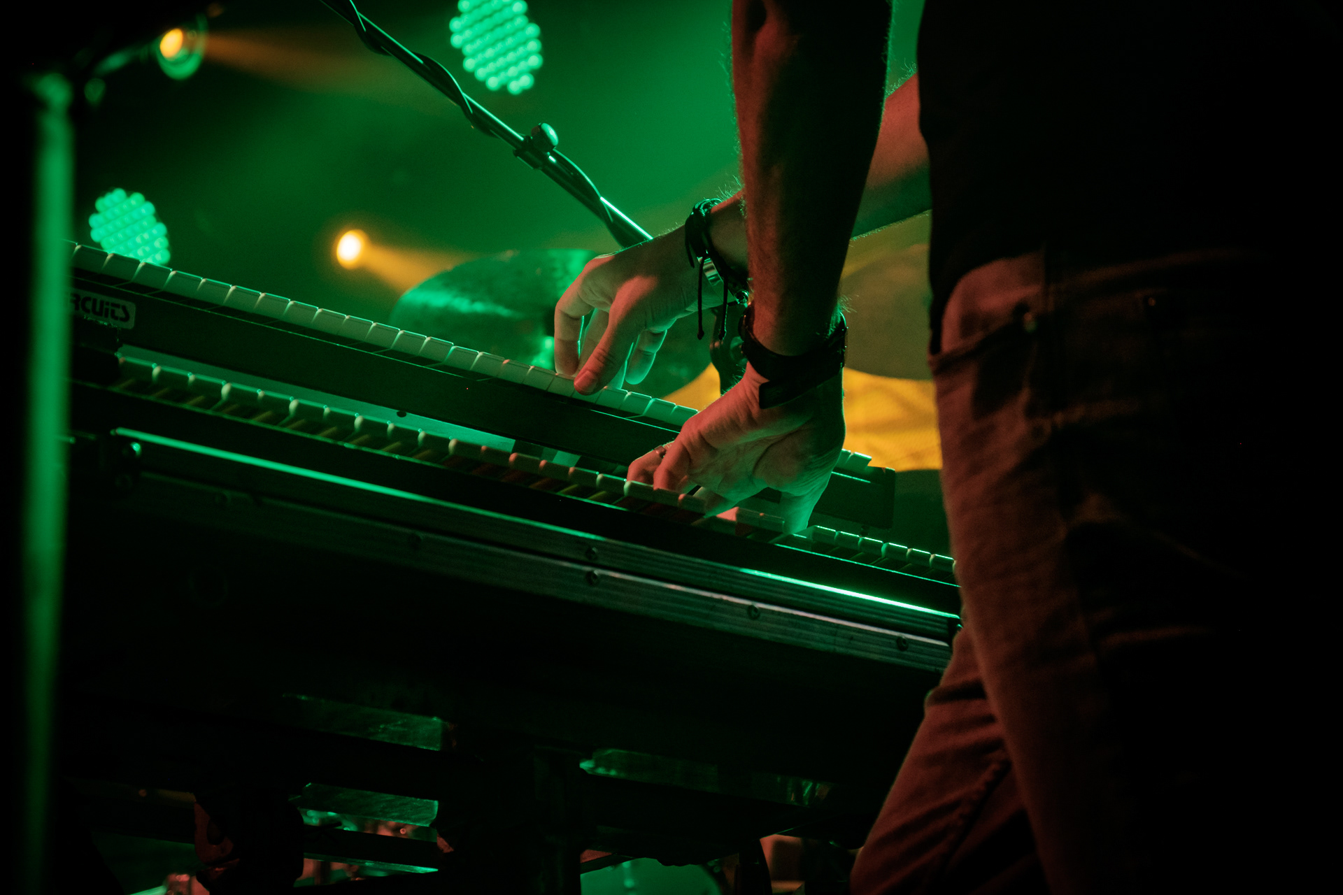 Sometimes I like to sneak up behind keyboard players. Riverside live at Sticky Fingers in Göteborg, Sweden.