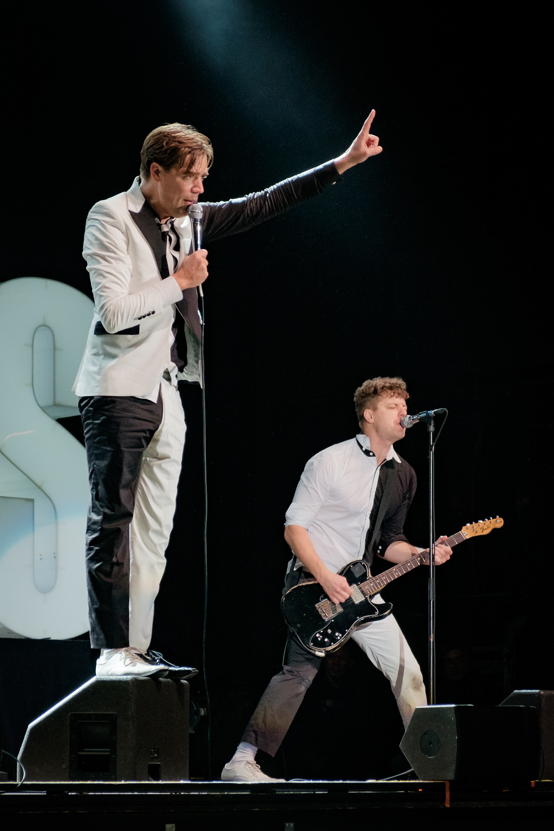 Howlin' Pelle Almquist and Nicholaus Arson of The Hives performing live at Liseberg in Göteborg, Sweden.