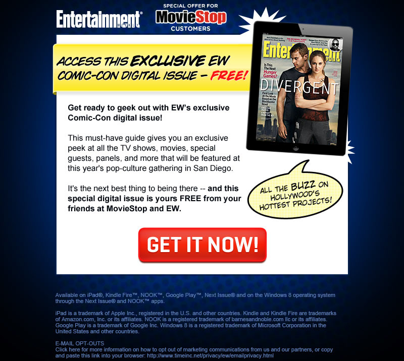 Entertainment Weekly Special Offer Email