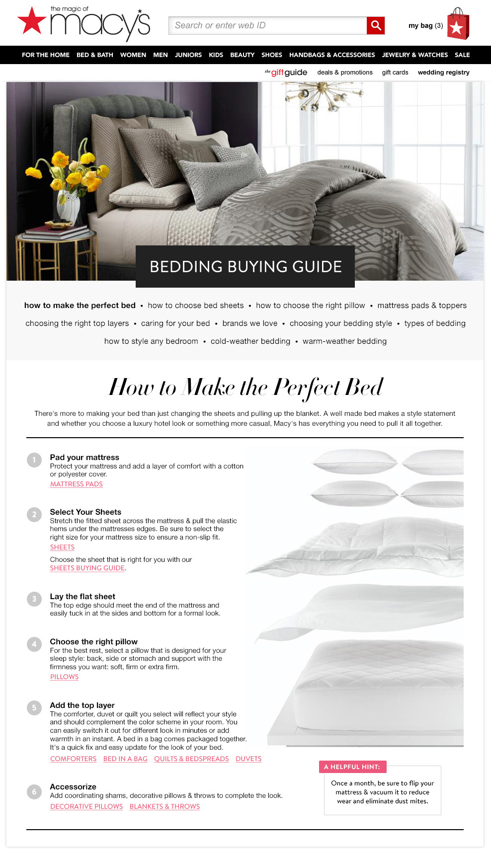 Macy's Bedding Buying Guide SEO Content Hub