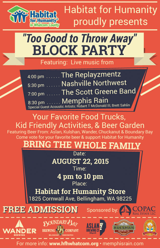 Habitat for Humanity Block Party Flyer (print and web)