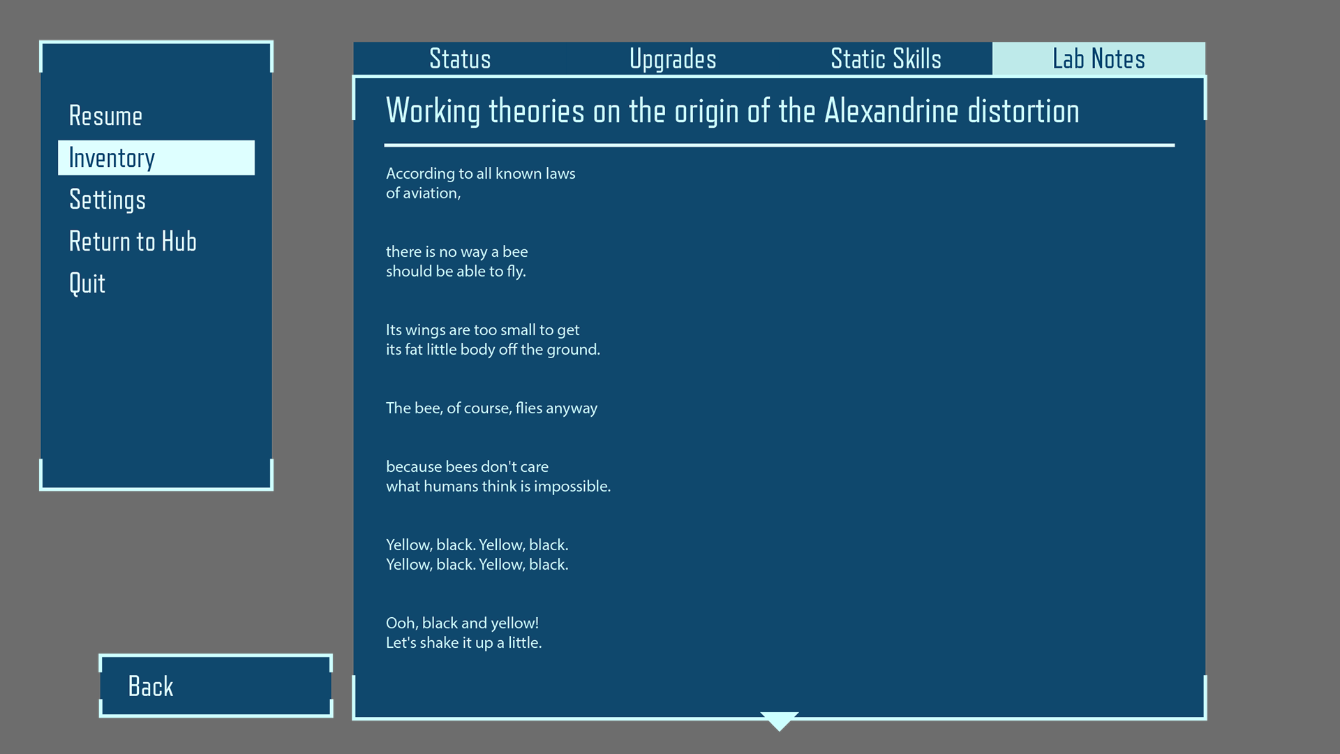 Pause Menu Concept
