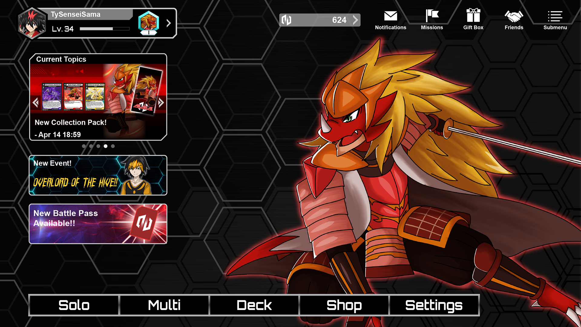 Main Menu Mockup