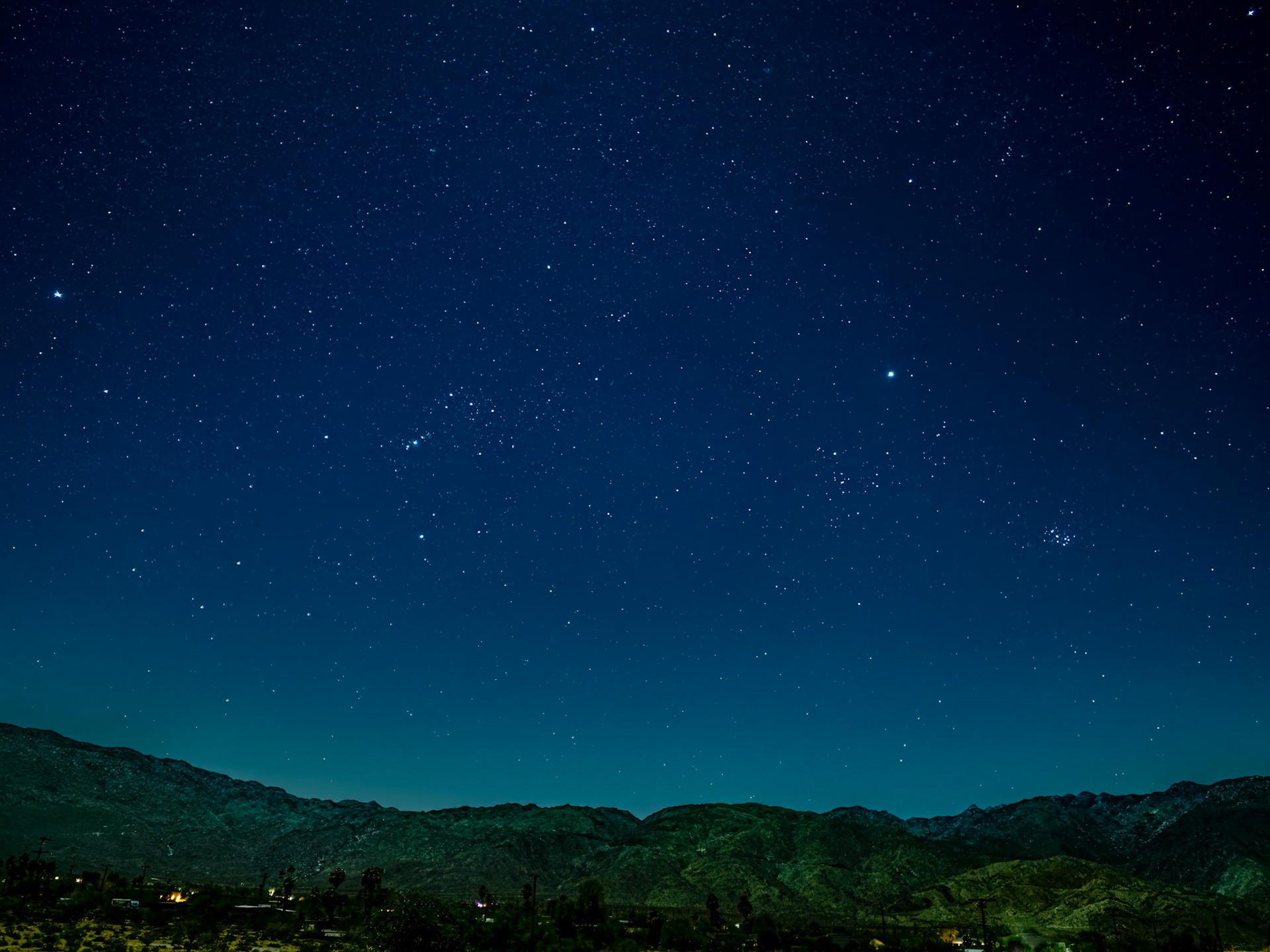 Borrego Springs Under the Stars: Looking west toward the San Ysidro Mountains.