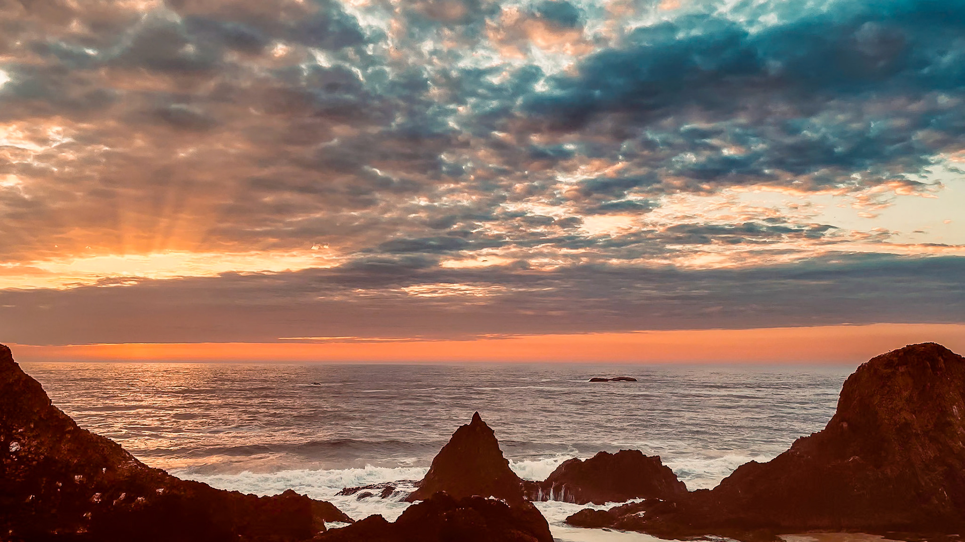 Cloudy Sunset: At Seal Rock Oregon