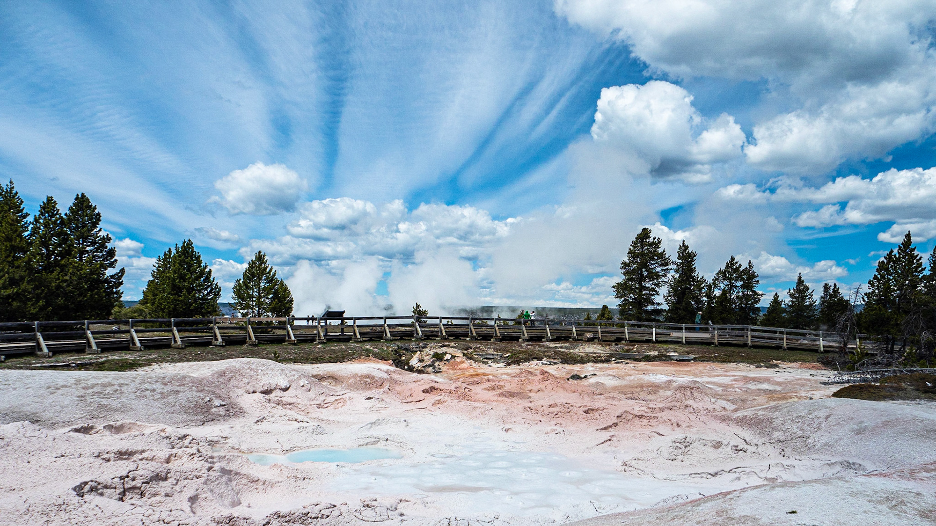 Bubbling Mud: One of the hot springs at Fountan Paint Pots located in the Lower Geyser Basin, Yellowstone National Park.