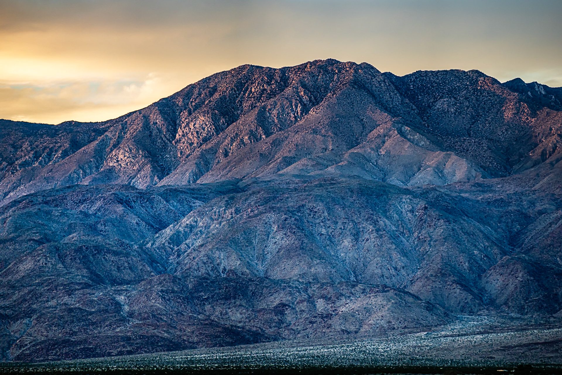 Evening Light on the Santa Rosa Mountains: In the Anza-Borrego Desert near Borrego Springs CA.