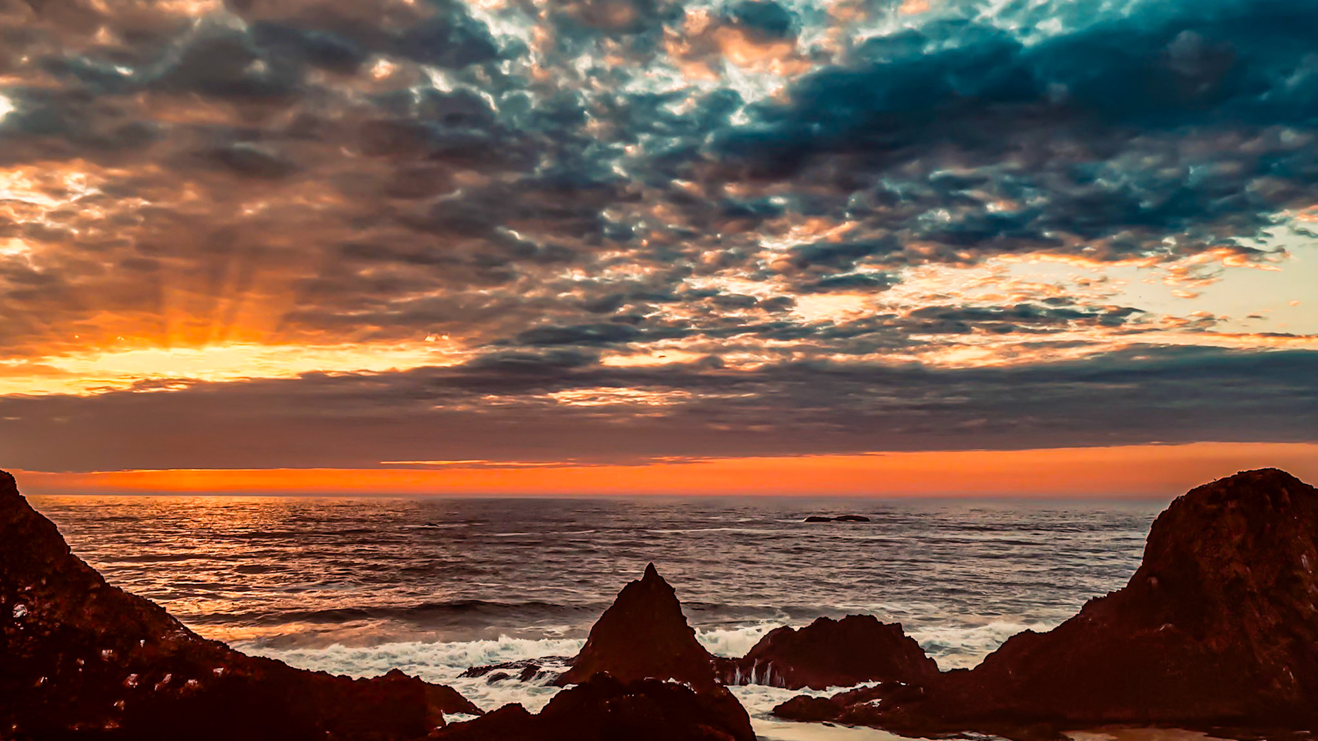 Cloudy Sunset: At Seal Rock Oregon