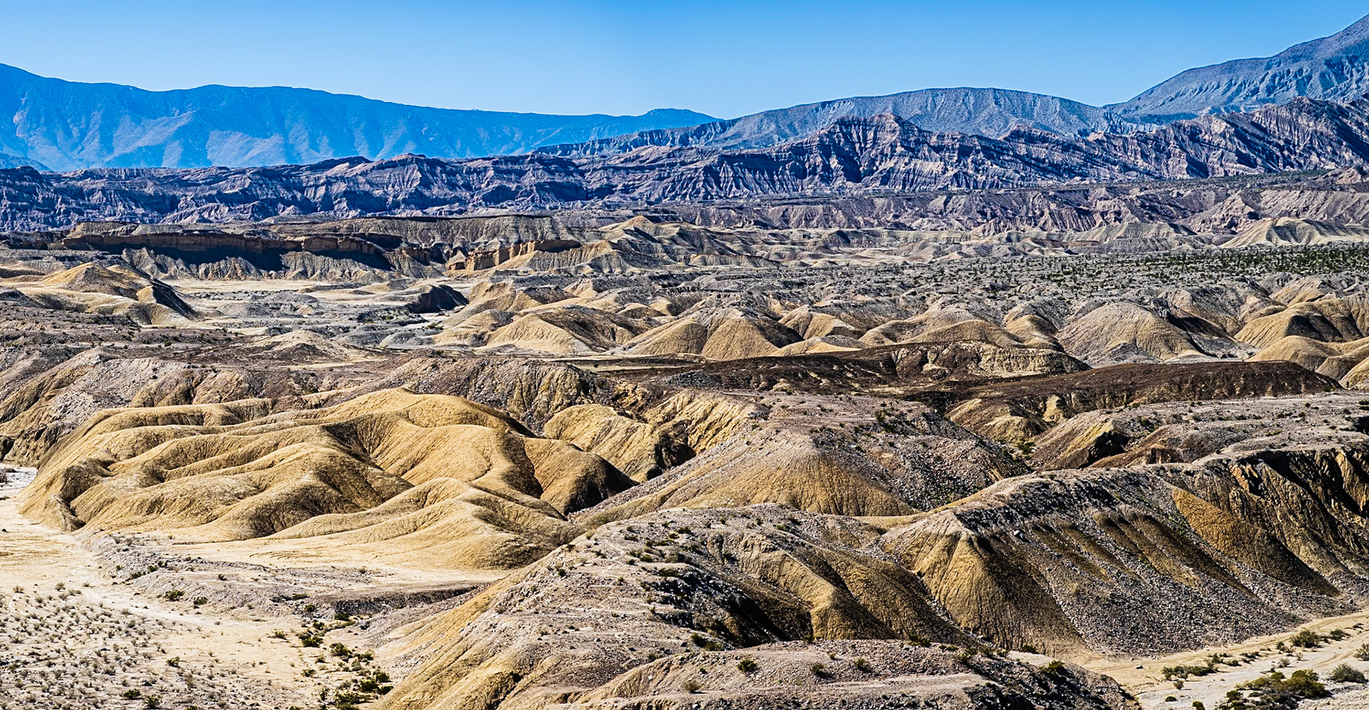 Carrizo Badlands: Viewed from the Wind Caves in the Anza-Borrego Desert.