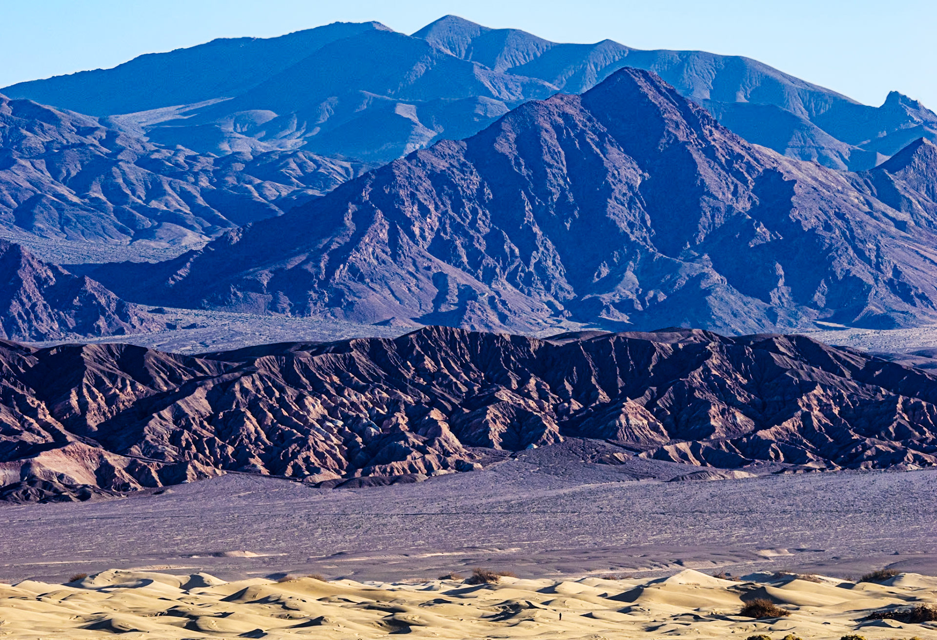 Dunes and Mountains: Mesquite Flats sand dunes and the Grapevine Mountains in the background.