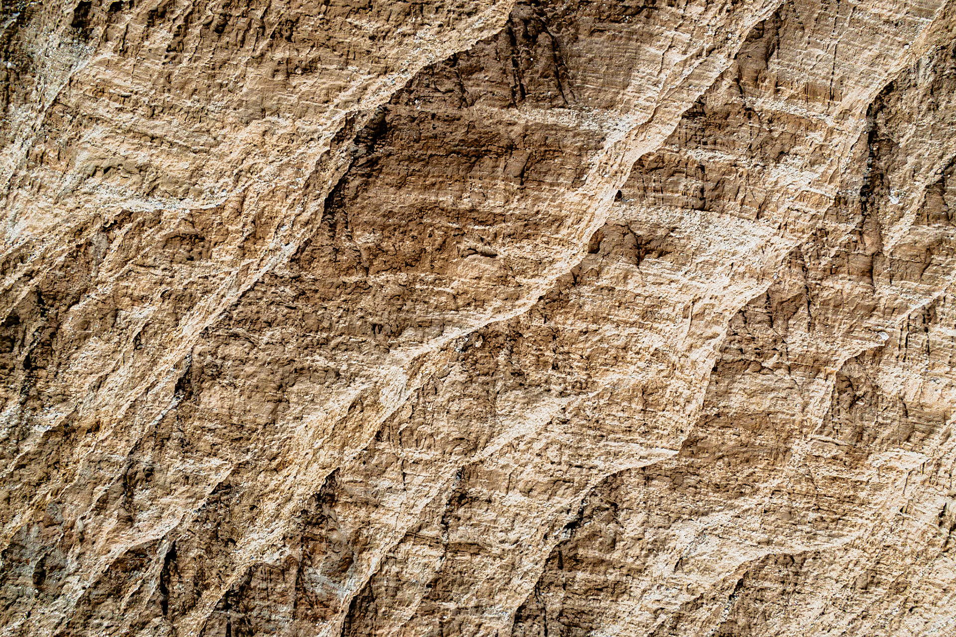 Borrego Badlands Layers: Steeply layered and highly eroded terrain of the Borrego Badlands in the Anza-Borregon Desert.