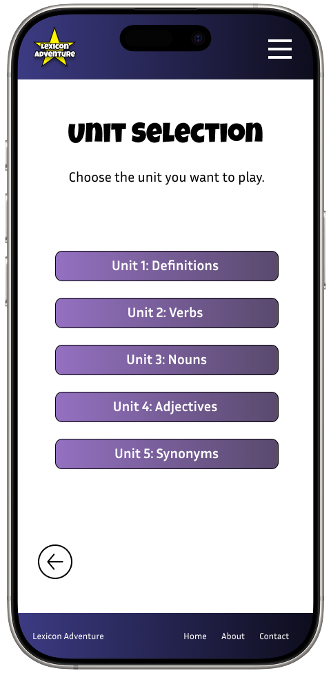 Unit Selection Screen