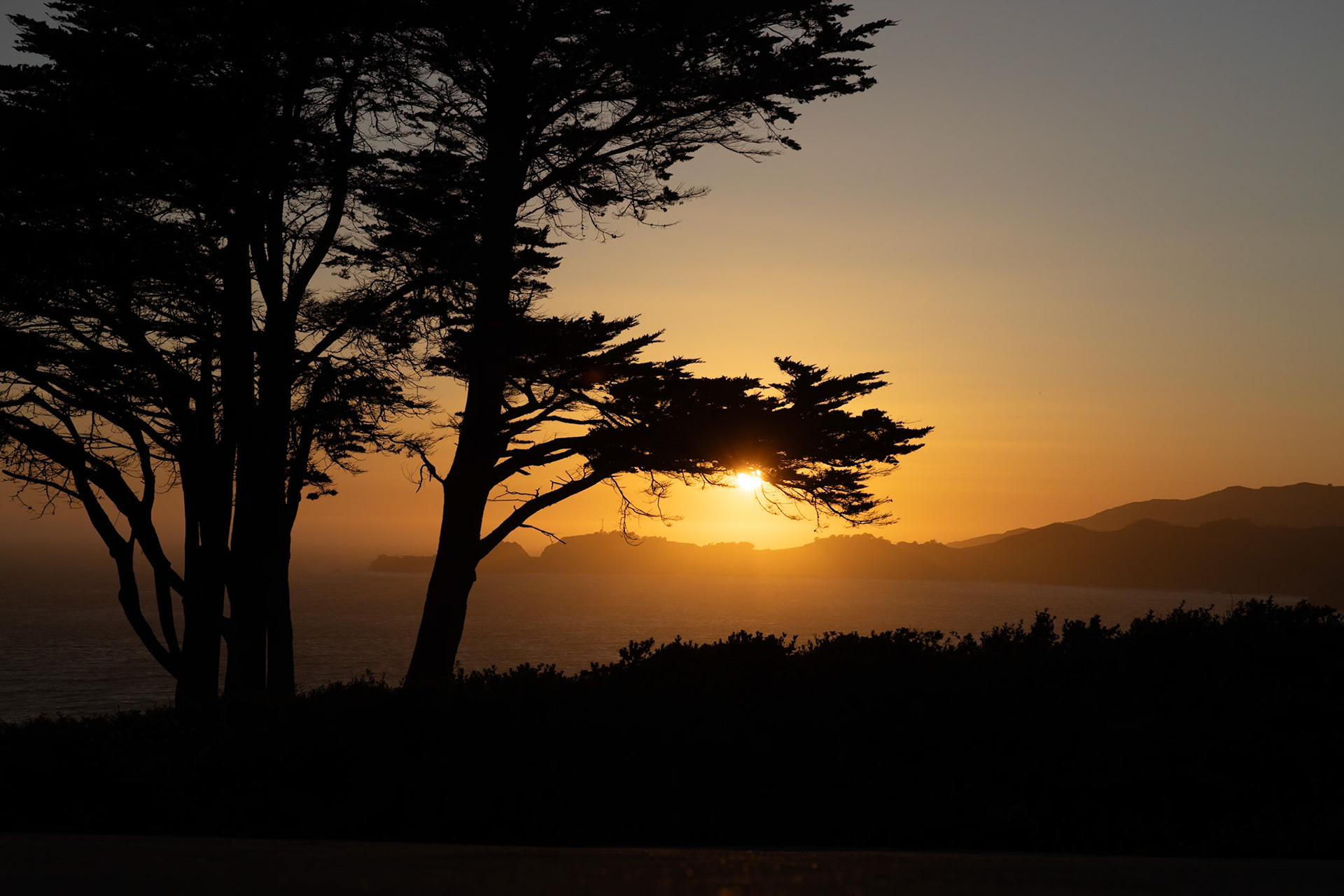 Sunset near Golden Gate