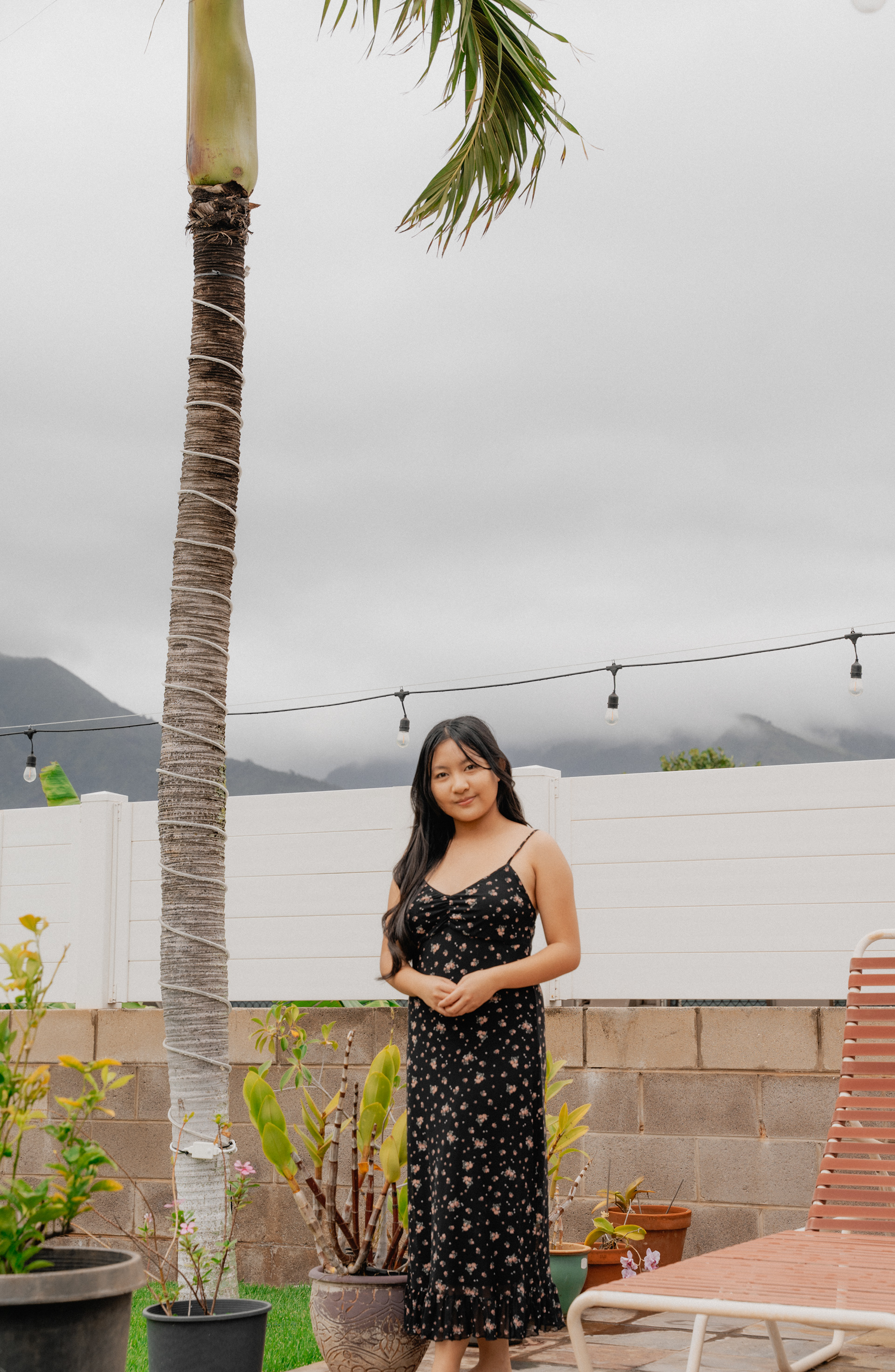 Kamryn at her backyard in Kahului